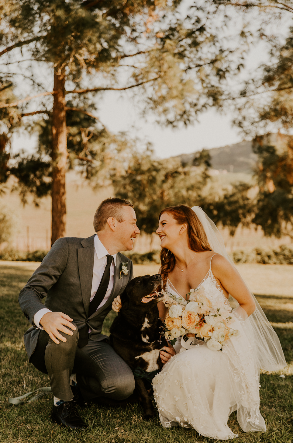 www.santabarbarawedding.com | Allison Slater Photography | Greengate Ranch | Alicia Falango | Anna Le Pley Taylor | The Queen’s Bees | Couple Posing with Their Dog