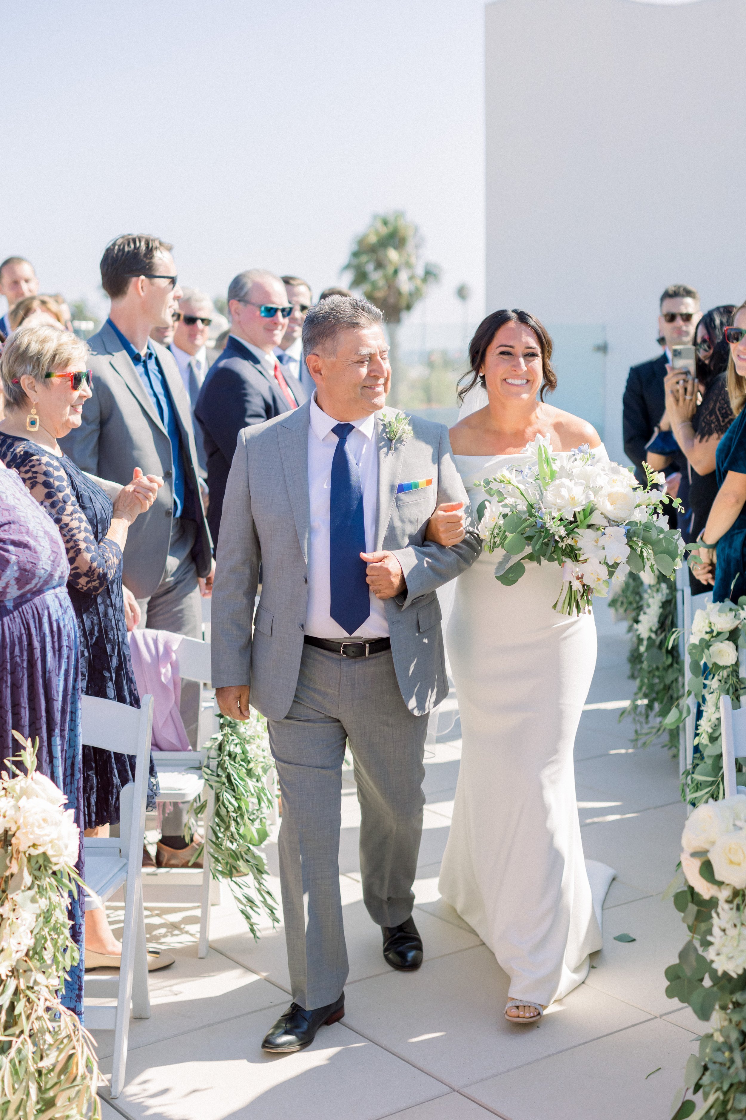 www.santabarbarawedding.com | James &amp; Jess | MOXI | Ann Johnson Events | Ventura Rentals | Islay Events | One Bride Walking Down the Aisle with Her Dad