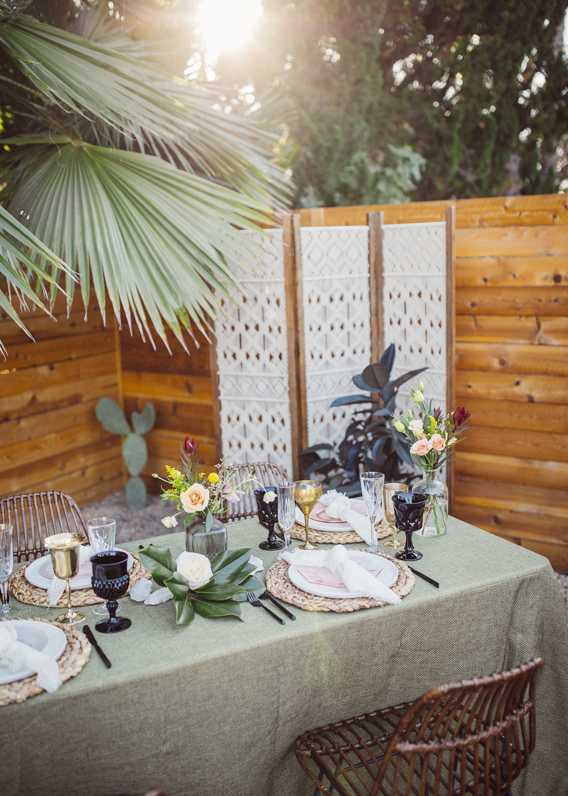 www.santabarbarawedding.com | White Sage Weddings &amp; Events | Bright Bird Photography | Light &amp; Space | Tangled Lotus | Amigo Party Rentals | Otis + Pearl | Reception Table Set Up
