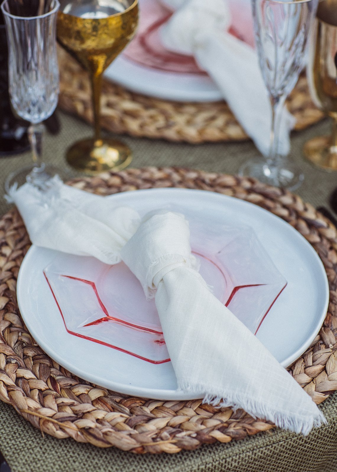 www.santabarbarawedding.com | White Sage Weddings &amp; Events | Bright Bird Photography | Light &amp; Space | Tangled Lotus | Amigo Party Rentals | Otis + Pearl | Reception Table Place Setting