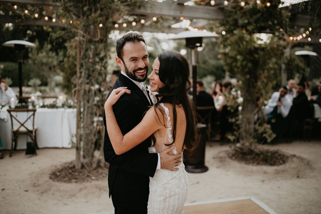 www.santabarbarawedding.com | Felici Events | SB Historical Museum | Ashley Taylor Photography | Ella &amp; Louie | Bella Vista Designs | Ignacia Lopez | Bride and Groom Dance at Reception