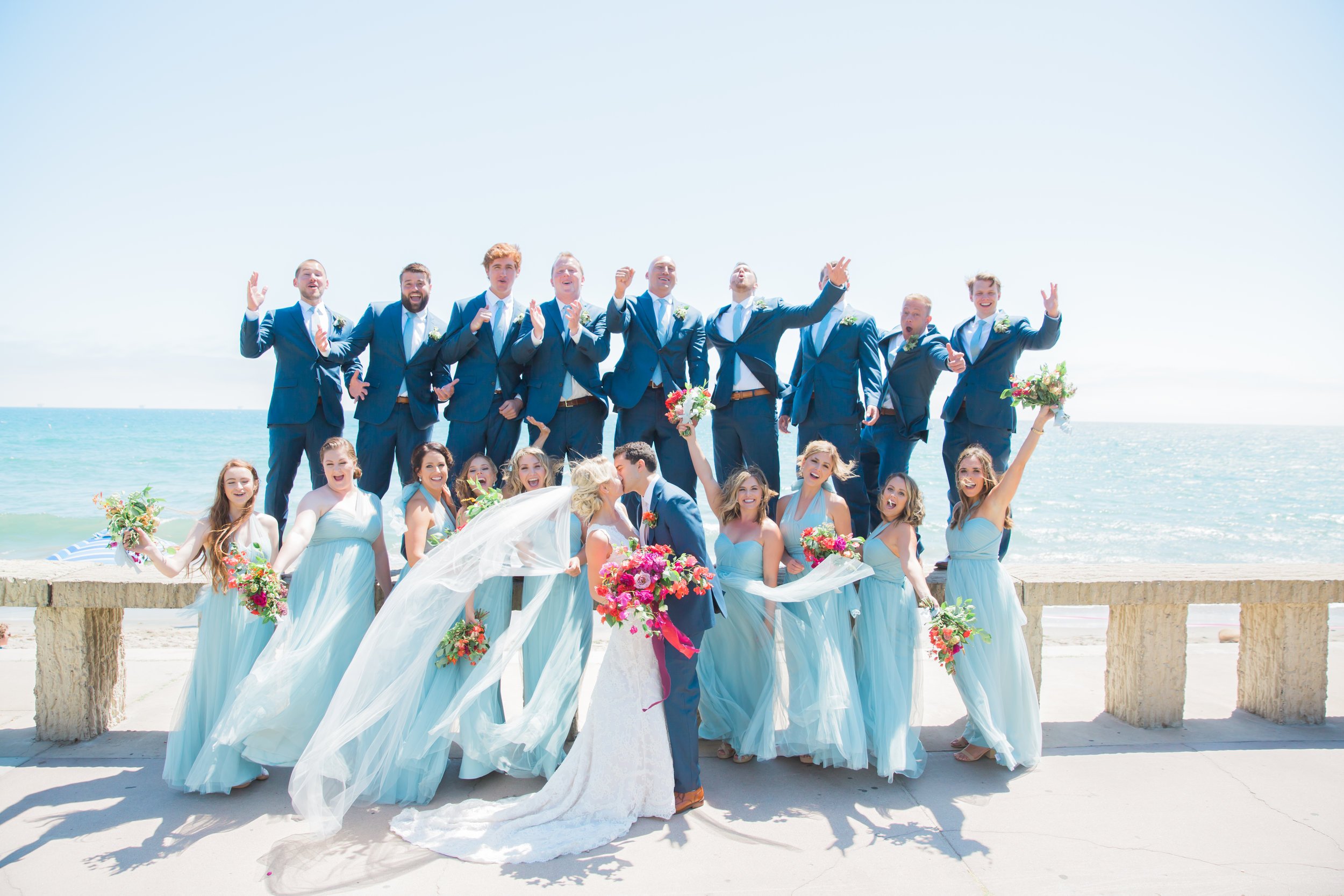 www.santabarbarawedding.com | James and Jess Photography | Santa Barbara Historical | Amazing Day Events | La Fleur du Jour | Bridal Party by the Water