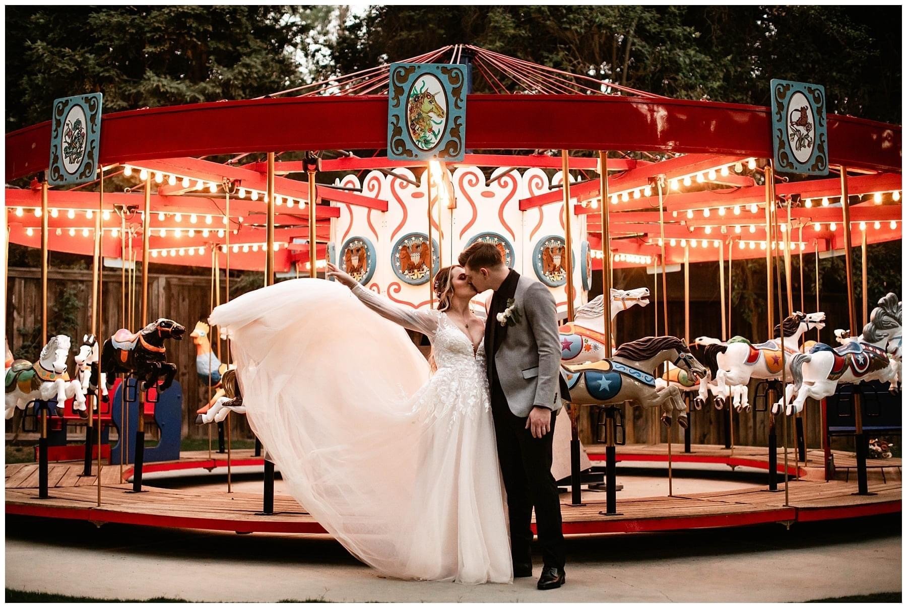 www.santabarbarawedding.com | Events by Fran | Gabrielle von Heyking | Calamigos Ranch | Anomalie | Essense of Australia | Stephanie Mankey | Jackie Romero | Nordstrom | Couple in Front of Carousel