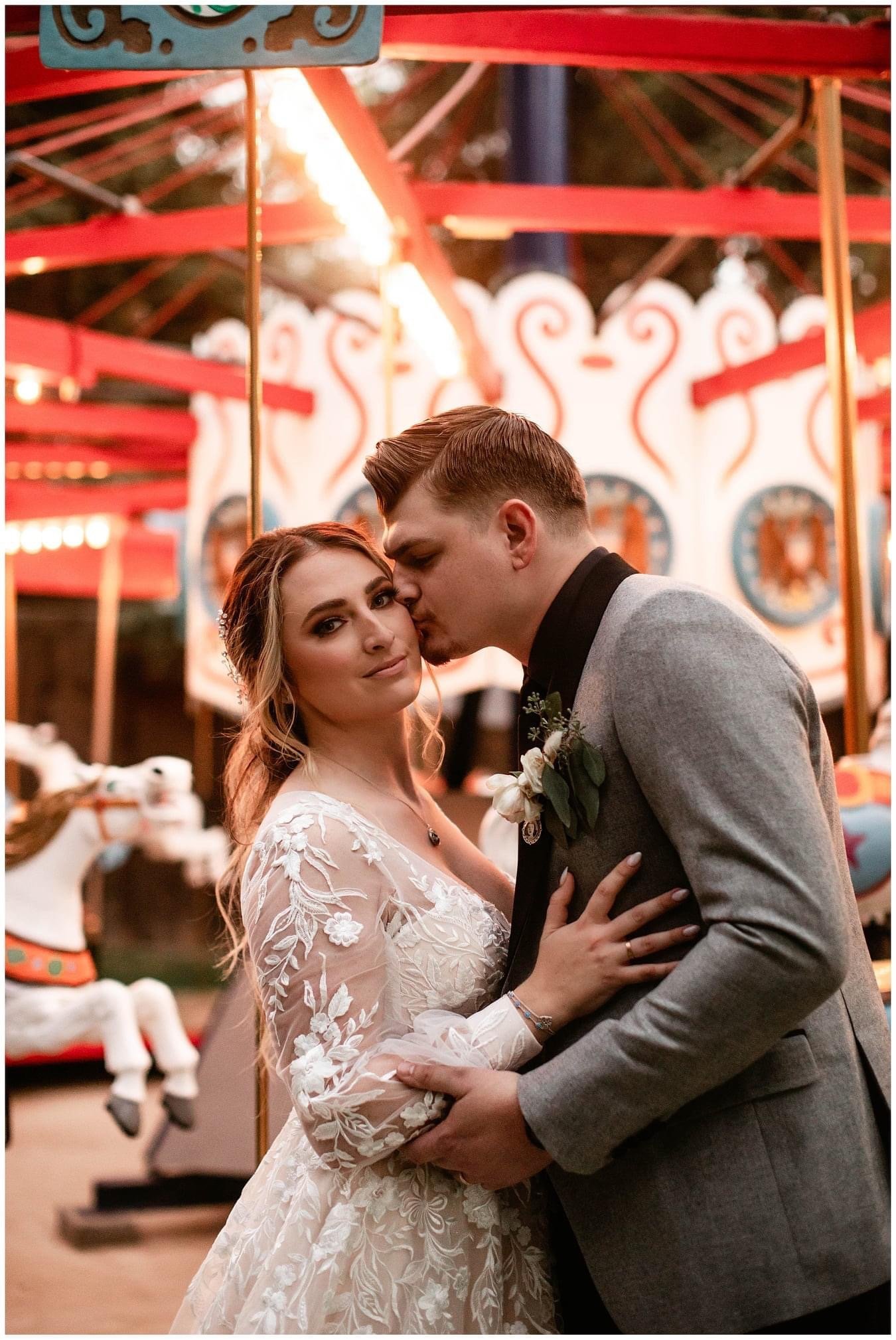 www.santabarbarawedding.com | Events by Fran | Gabrielle von Heyking | Calamigos Ranch | Anomalie | Essense of Australia | Stephanie Mankey | Jackie Romero | Nordstrom | Couple in Front of Carousel