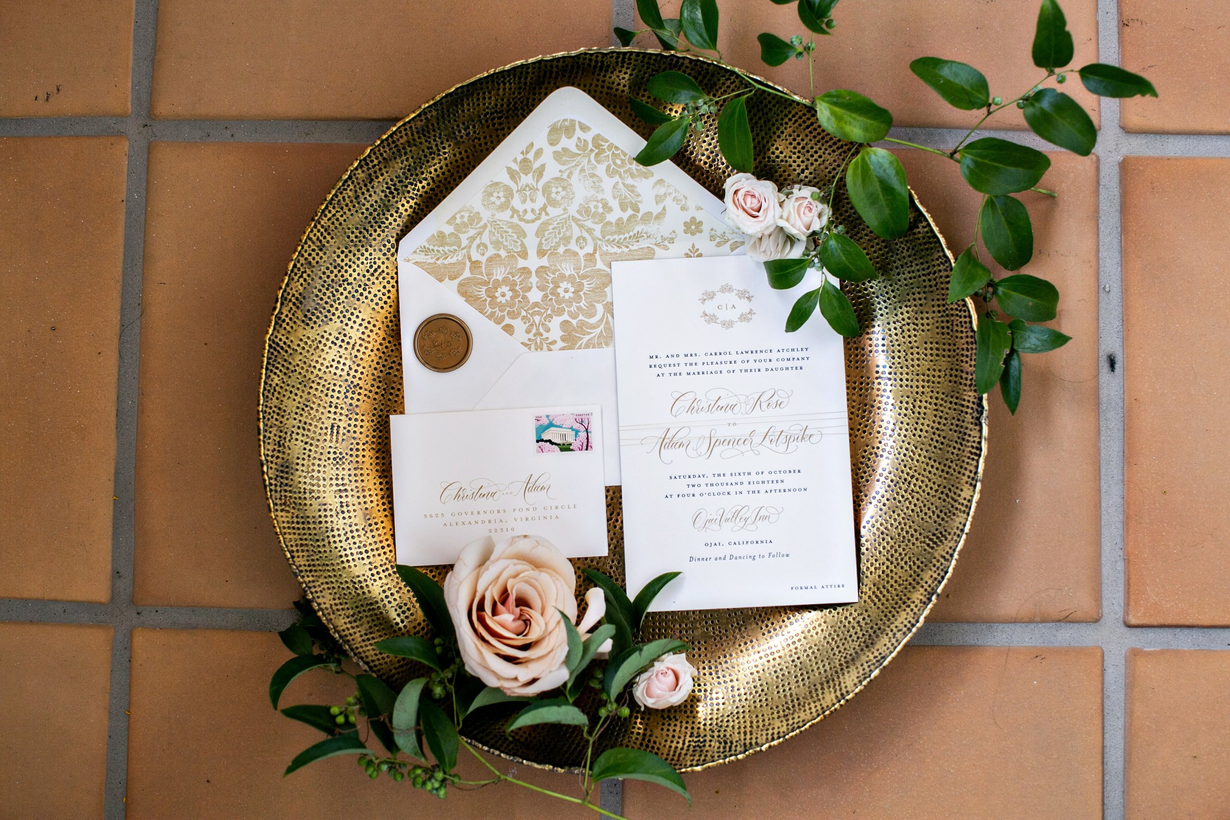 www.santabarbarawedding.com | Laurie Bailey | Ojai Valley Inn | Amber Weir Weddings | Invitations