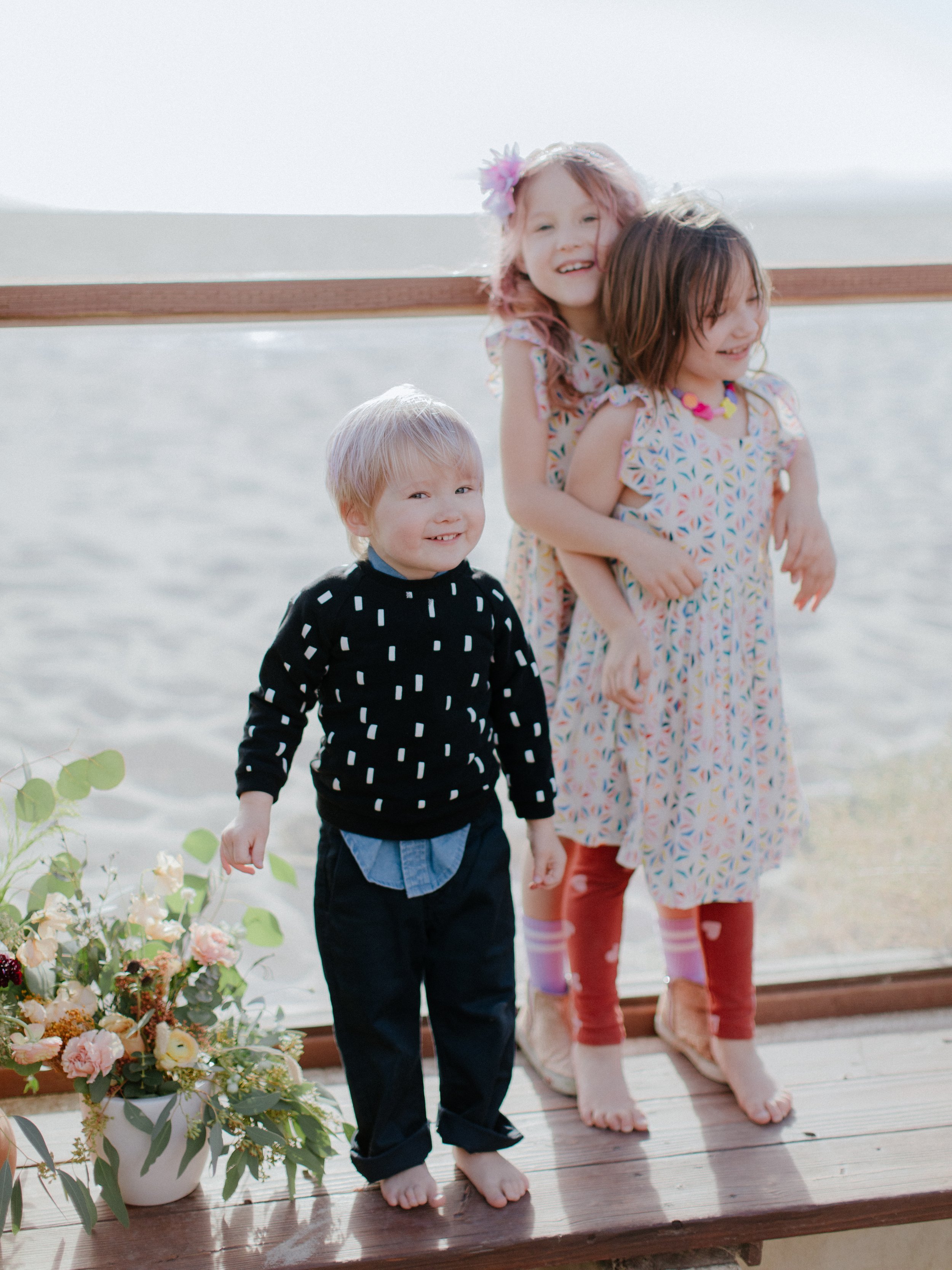 www.santabarbarawedding.com | Chris J. Evans | Kids Posing with a Beach View in the Background 