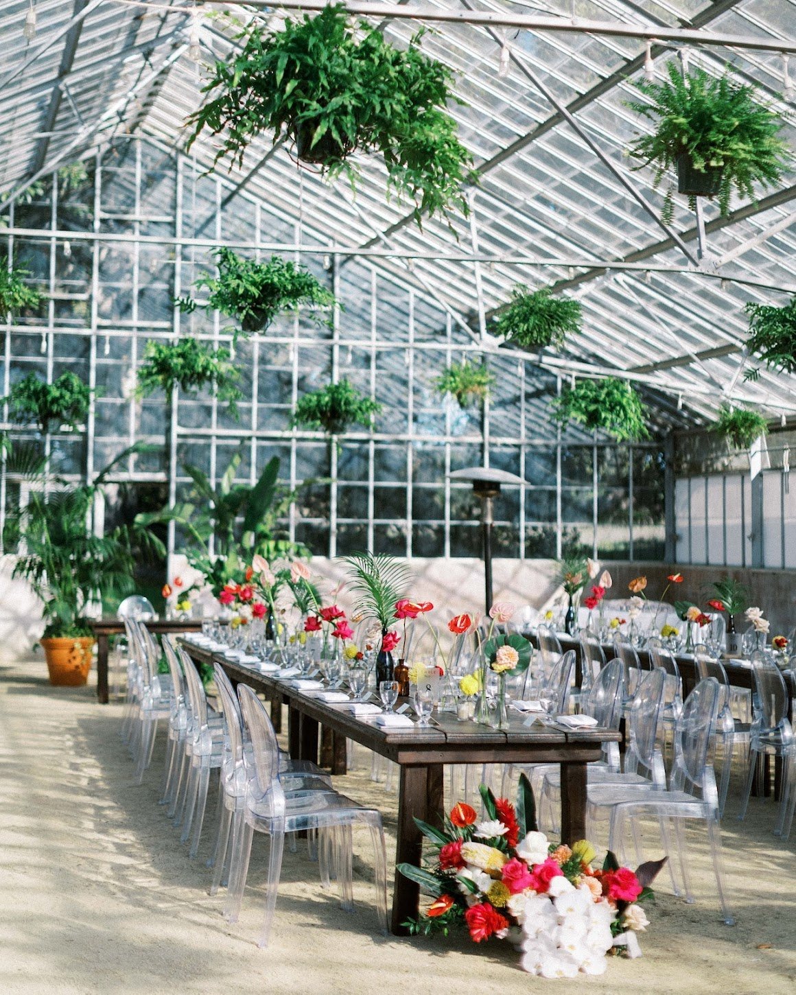 www.santabarbarawedding.com | Boho Chic Dreams | Madeleine Collins Photography | Ivy Weddings &amp; Events | Dos Pueblos Orchid Farm | Reception Florals