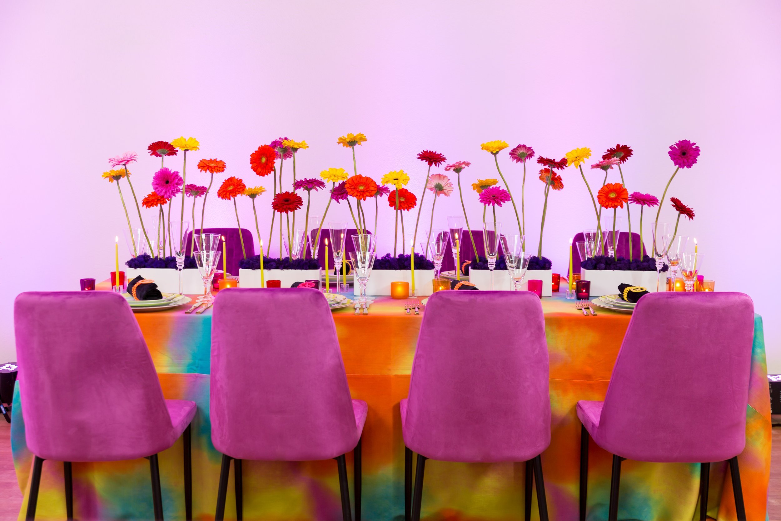 www.santabarbarawedding.com | Bright Event Rentals | Purple Inspired Wedding Decor