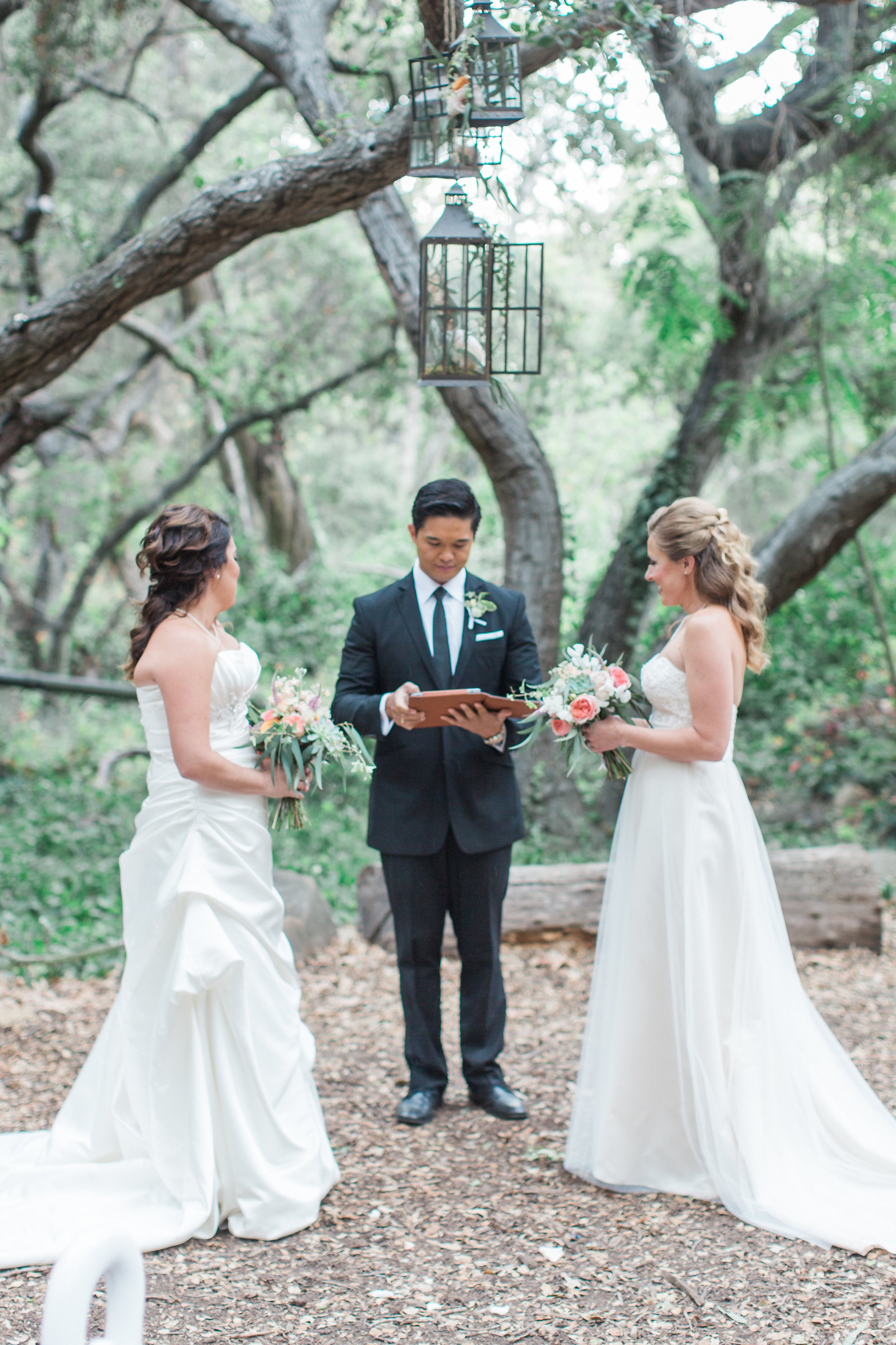 santabarbarawedding.com | photo: Kiel Rucker | Same Sex Wedding Ceremony in an Oak Grove