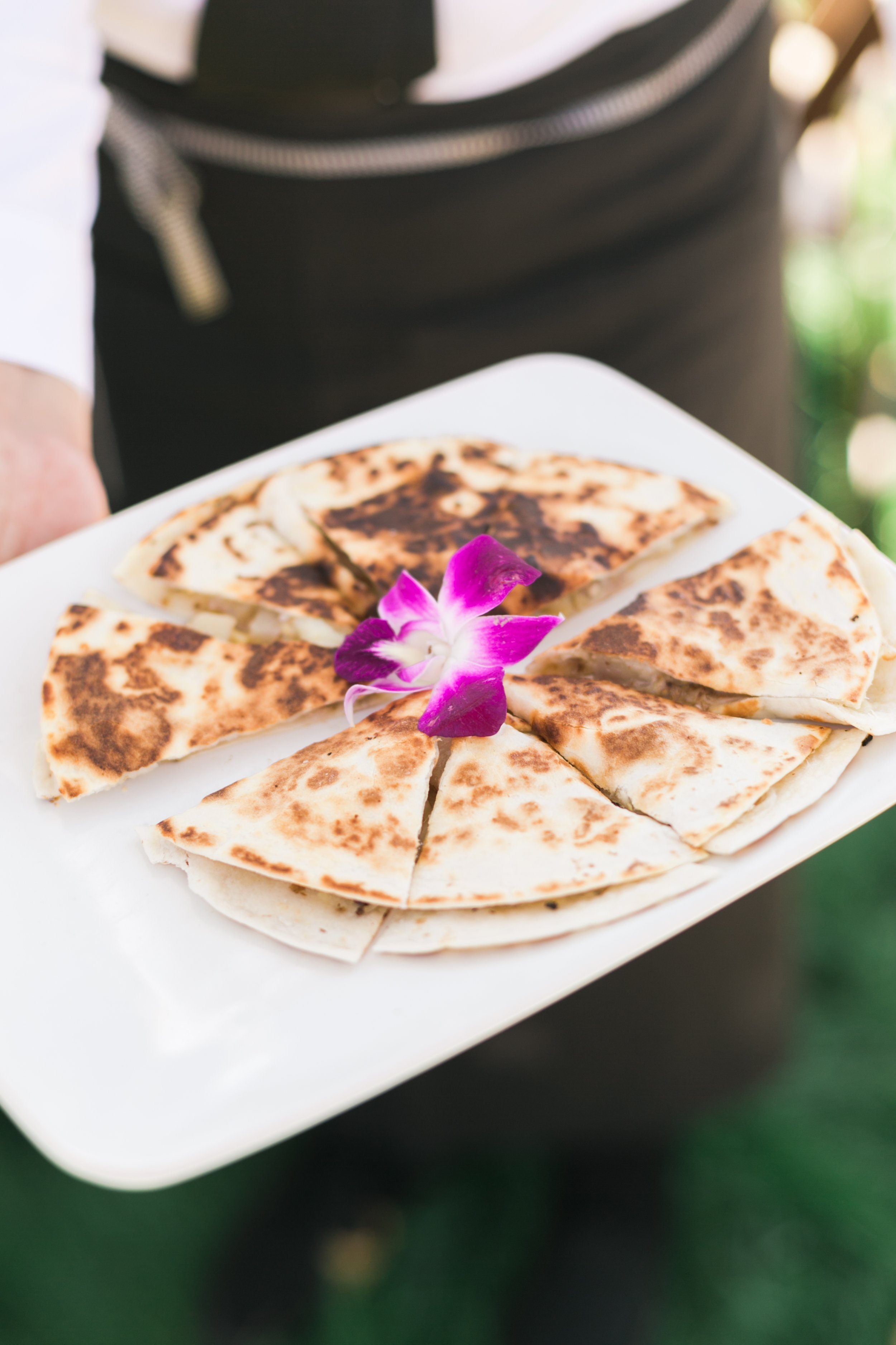 www.santabarbarawedding.com | Catering Connection | Anna J. Photography | Served Quesadillas