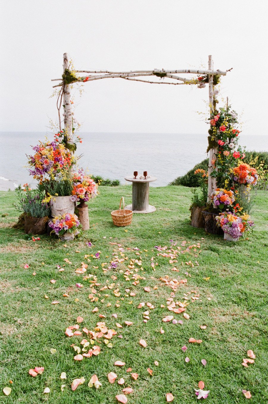 www.santabarbarawedding.com | Michael &amp; Anna Costa | Dos Pueblos Ranch | Soigne Productions | Tricia Fountaine | 7 Day Nursery | Classic Party Rentals | rustic wedding ceremony arch