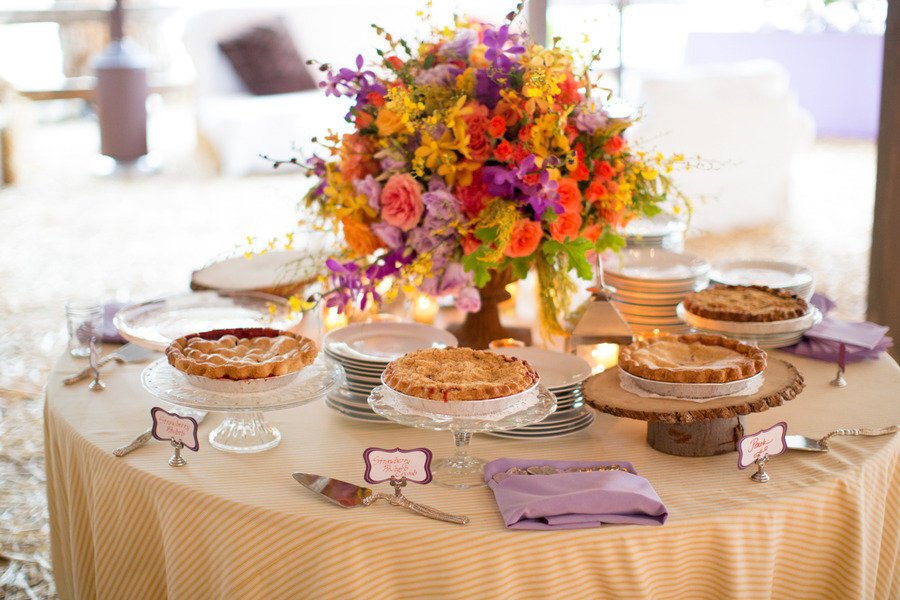 www.santabarbarawedding.com | Michael &amp; Anna Costa | Dos Pueblos Ranch | Soigne Productions | Tricia Fountaine | 7 Day Nursery | La Tavola | Classic Party Rentals | Simply Pies | wedding pie table