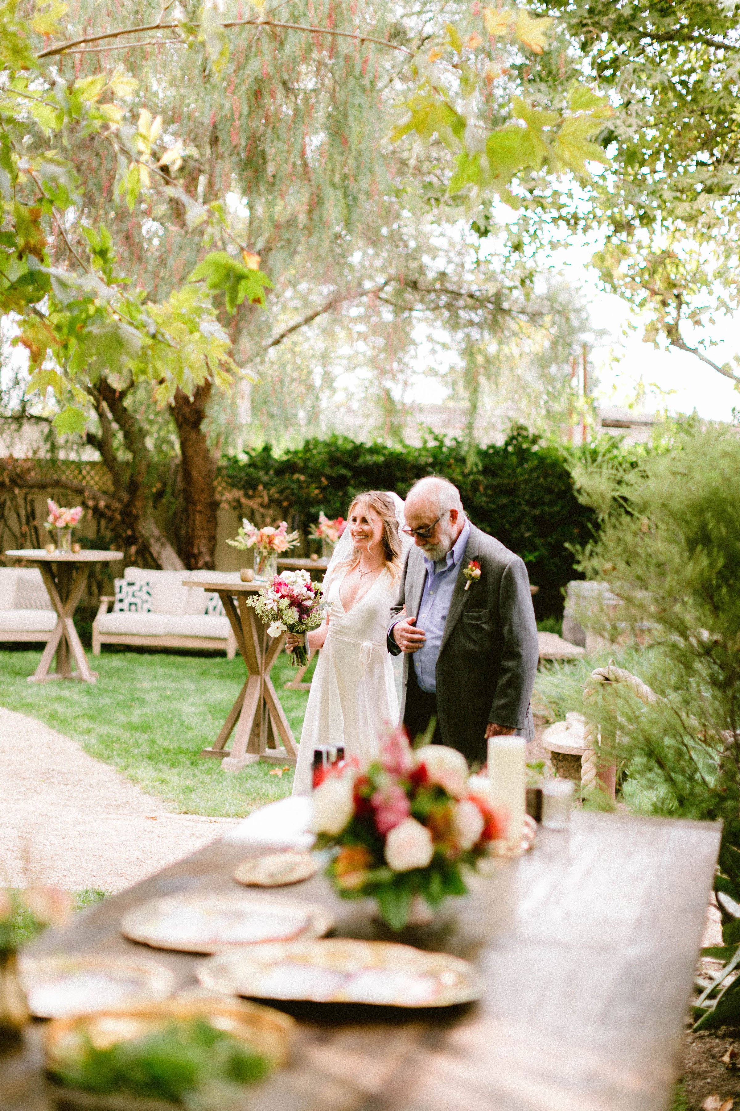 www.santabarbarawedding.com | Brittany Taylor Photography | Swell Studio Events | The Maker’s Son | Alpha Floral | Carlyle Salon | Bride Walking Into Ceremony with Father