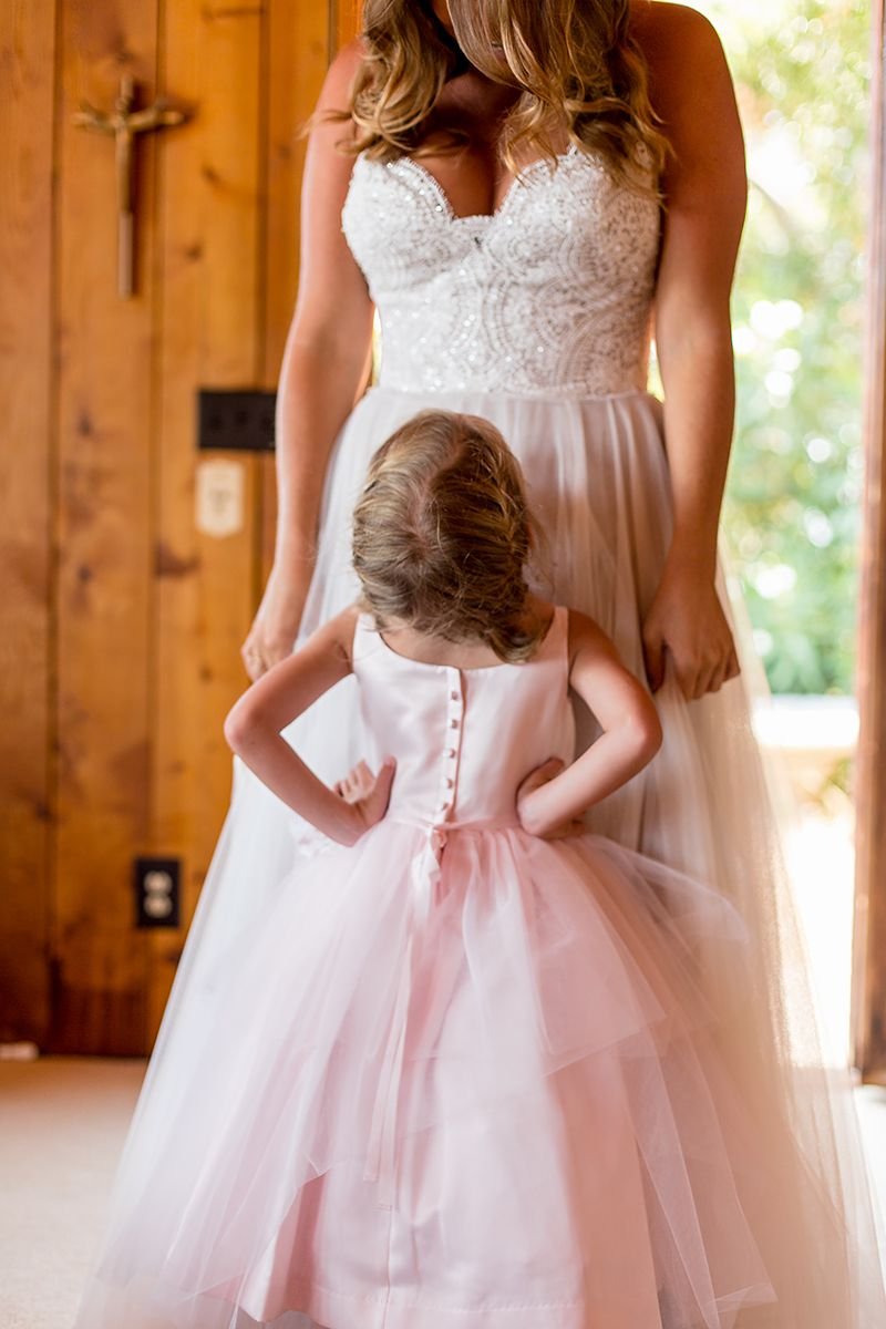 www.santabarbarawedding.com | Phillip Van Nostrand | Casitas Valley Farm | Bride and Flower Girl