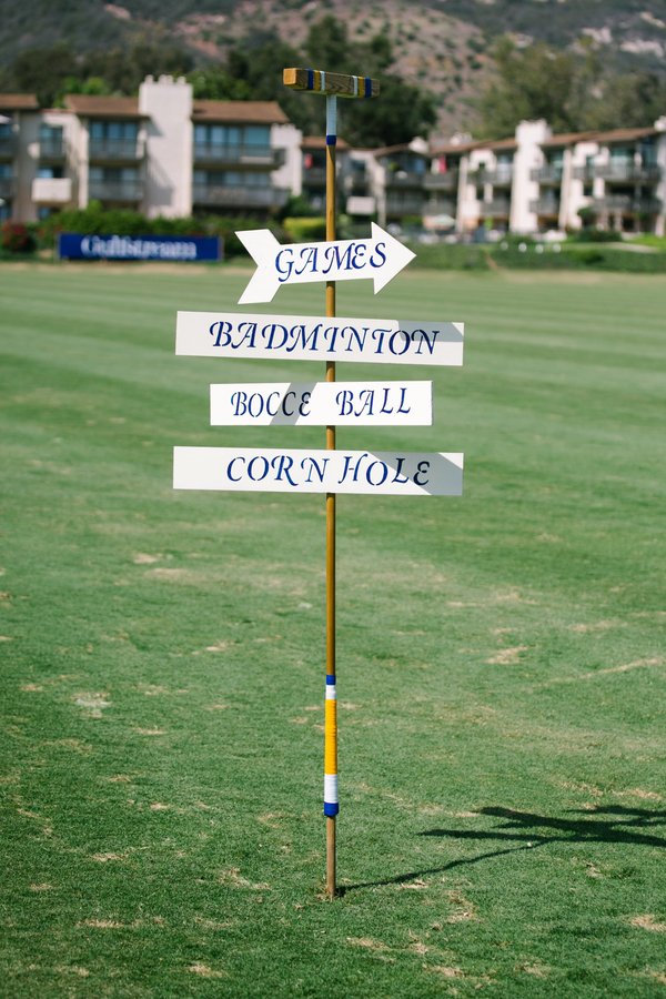 www.santabarbarawedding.com | SB Polo and Racquet Club | By Cherry Photography | Lawn Games Sign