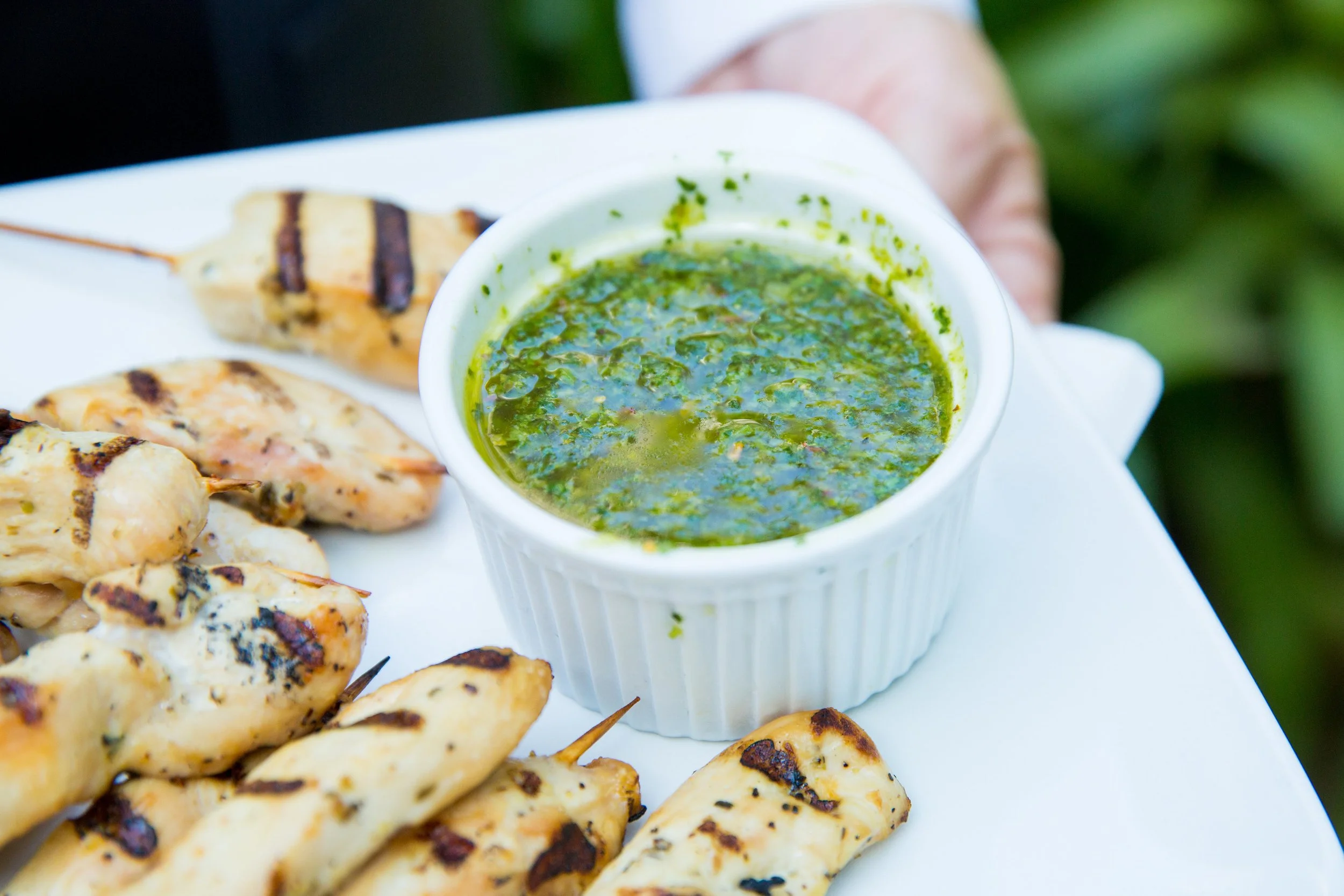 www.santabarbarawedding.com | hors d'ouvres | appetizer tips | Catering connection | chicken skewers | wedding menu | Kiel Rucker Photography