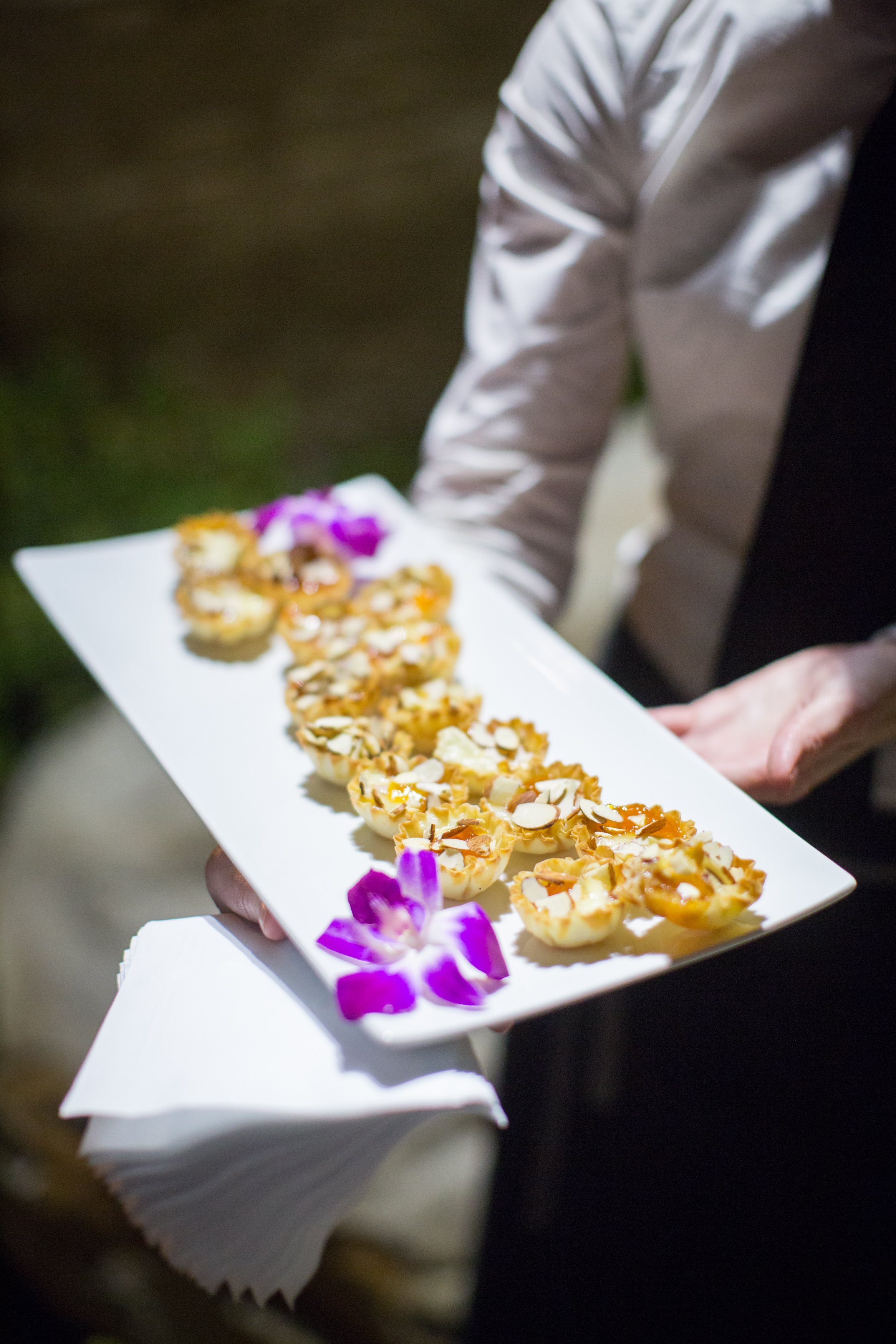 www.santabarbarawedding.com | hors d'ouvres | appetizer tips | Catering connection | goat cheese tart | wedding menu | Kiel Rucker Photography