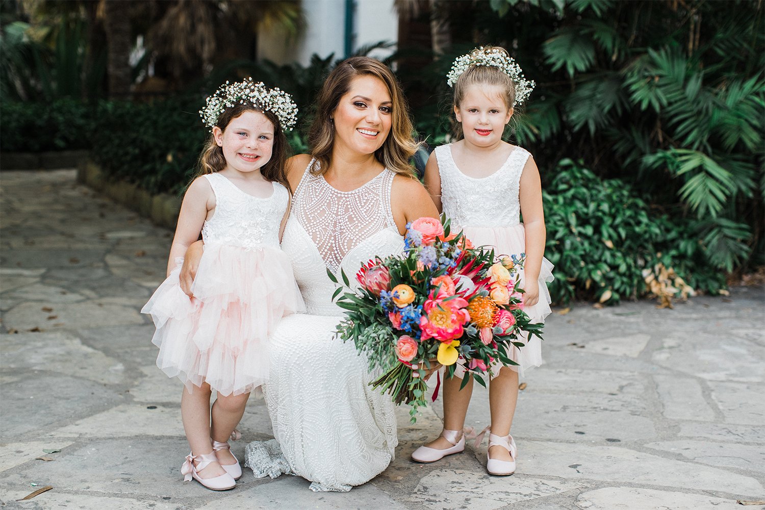 www.santabarbarawedding.com | Michael + Anna Costa Photography | Kimpton Canary | SB Courthouse | LuckEleven Events | Emma Rose Floral | Bride with Flower Girls 