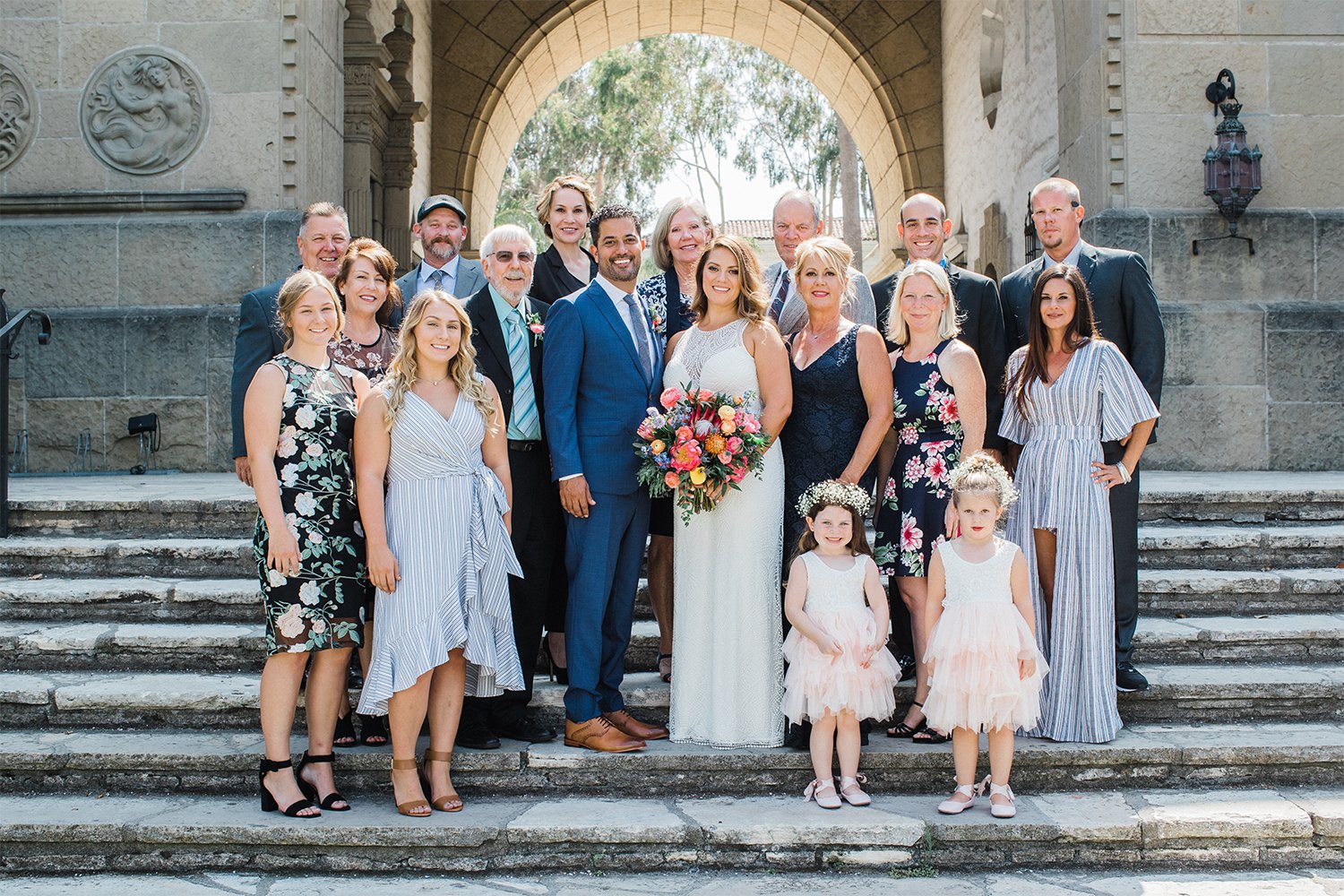 www.santabarbarawedding.com | Michael + Anna Costa Photography | Kimpton Canary | SB Courthouse | LuckEleven Events | Emma Rose Floral  | Bride and Groom with Family 