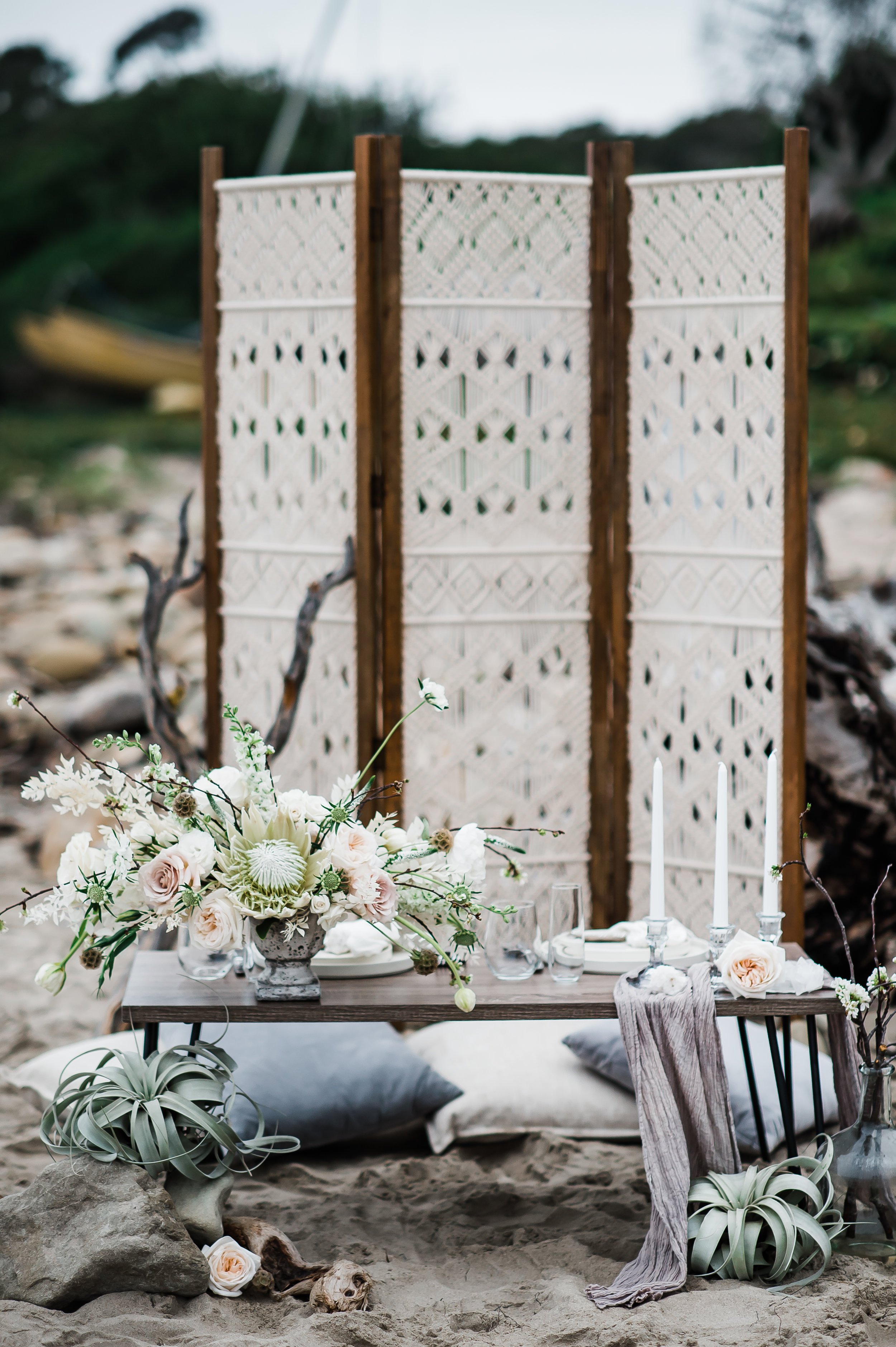 www.santabarbarawedding.com | Photographer: Michelle Ramirez Photography | Fresch Events | Tangled Lotus | Amigo Party Rentals | Honey Silks & Co | wedding table decor