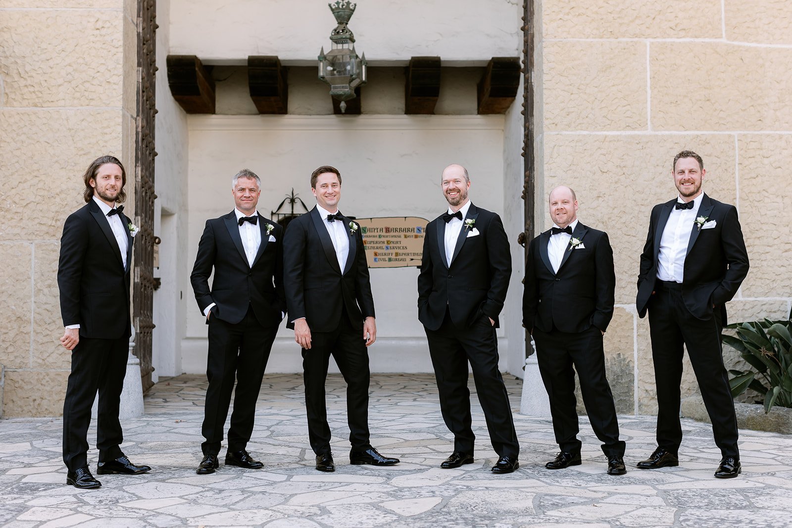 www.santabarbarawedding.com | Santa Barbara Courthouse | Amazing Days Events | Anna Delores Photography | Groom at the Venue with His Groomsmen