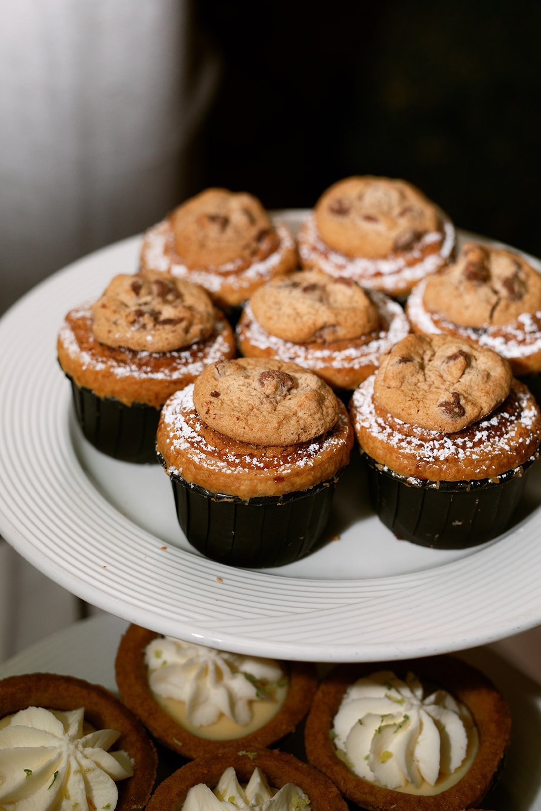 www.santabarbarawedding.com | Santa Barbara Club | Amazing Days Events | Anna Delores Photography | Ventura Rentals | I Like Pie Bake Shop | Cupcakes Topped with Cookies