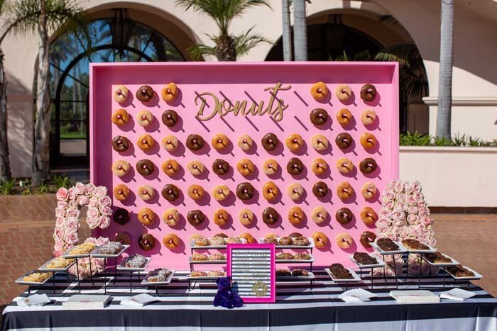 www.santabarbarawedding.com | Soigne Productions | Christian Oath Studio | Hilton Beachfront Resort | Eller’s Donuts | BBJ Linens | Donuts at Brunch