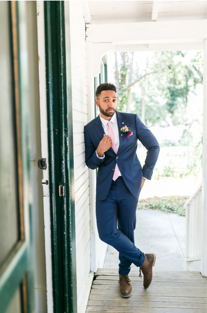 tux to match rose gold dress Rose Gold Floral Suit 44R Matching Pant