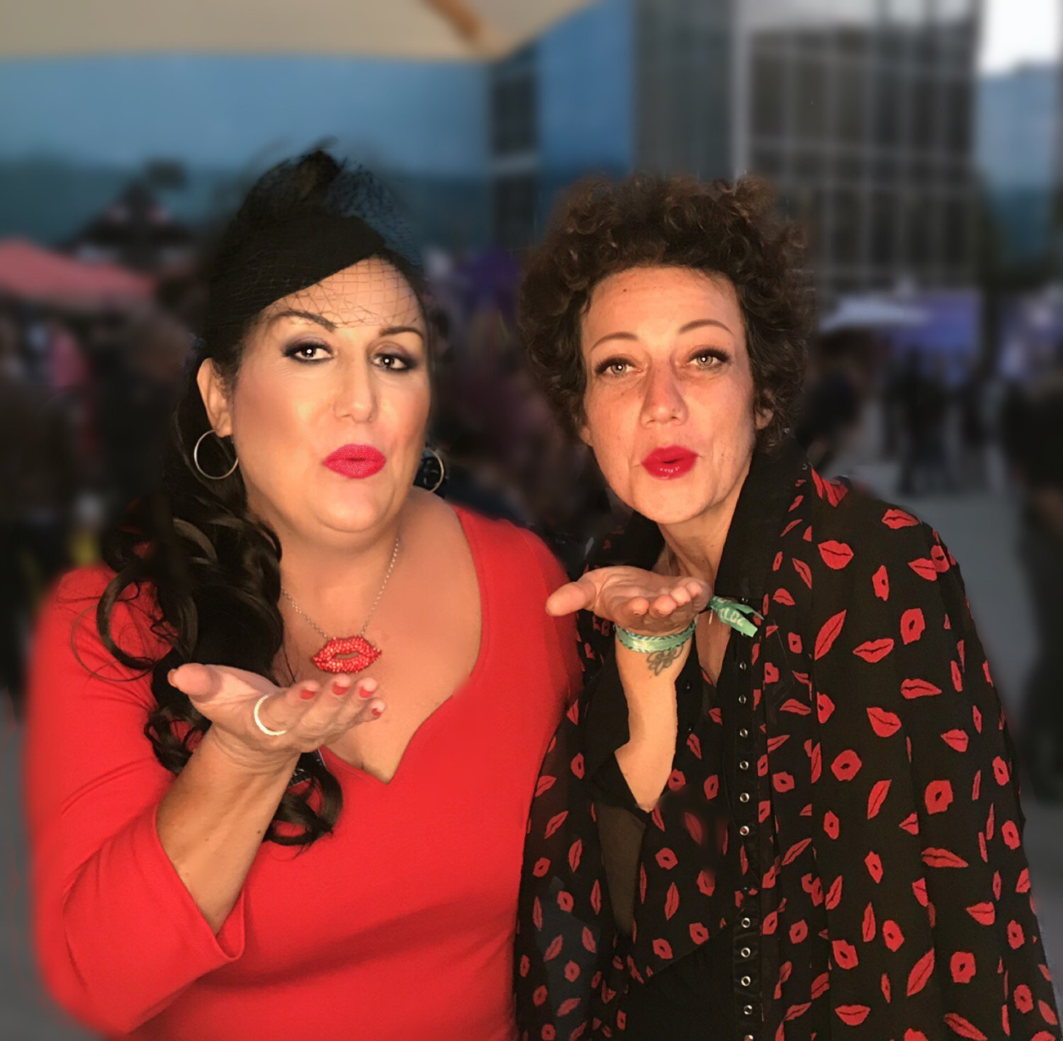 www.santabarbarawedding.com | The Official Lipstick Reader | Anita Miranda and Kiss Whisperer Blowing Kisses