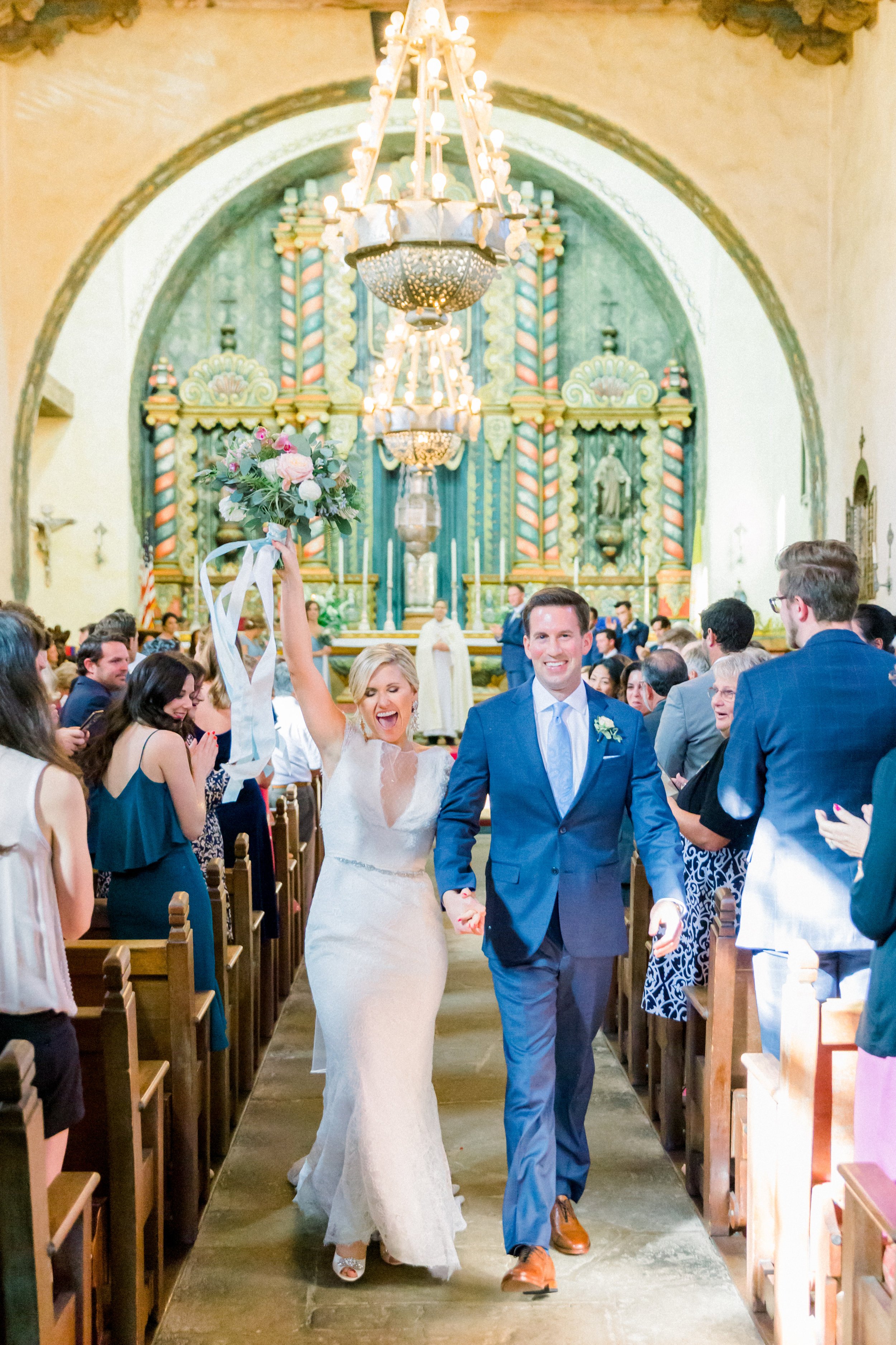 www.santabarbarawedding.com | Our Lady of Mount Carmel | MOXI | Ann Johnson | Islay Events | James &amp; Jess | Ceremony | Bride and Groom