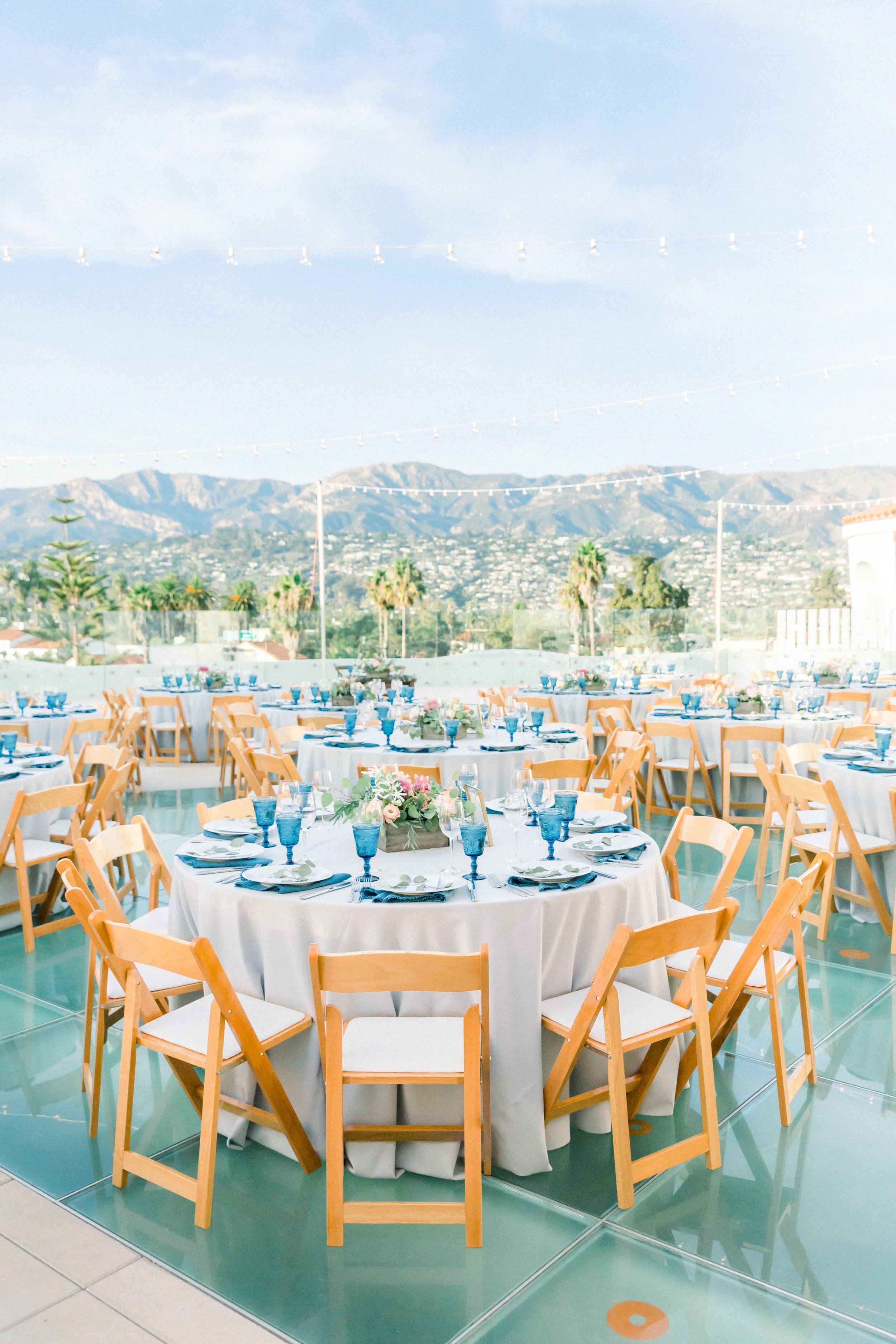 www.santabarbarawedding.com | Our Lady of Mount Carmel | MOXI | Ann Johnson | Islay Events | James &amp; Jess | Reception Tables