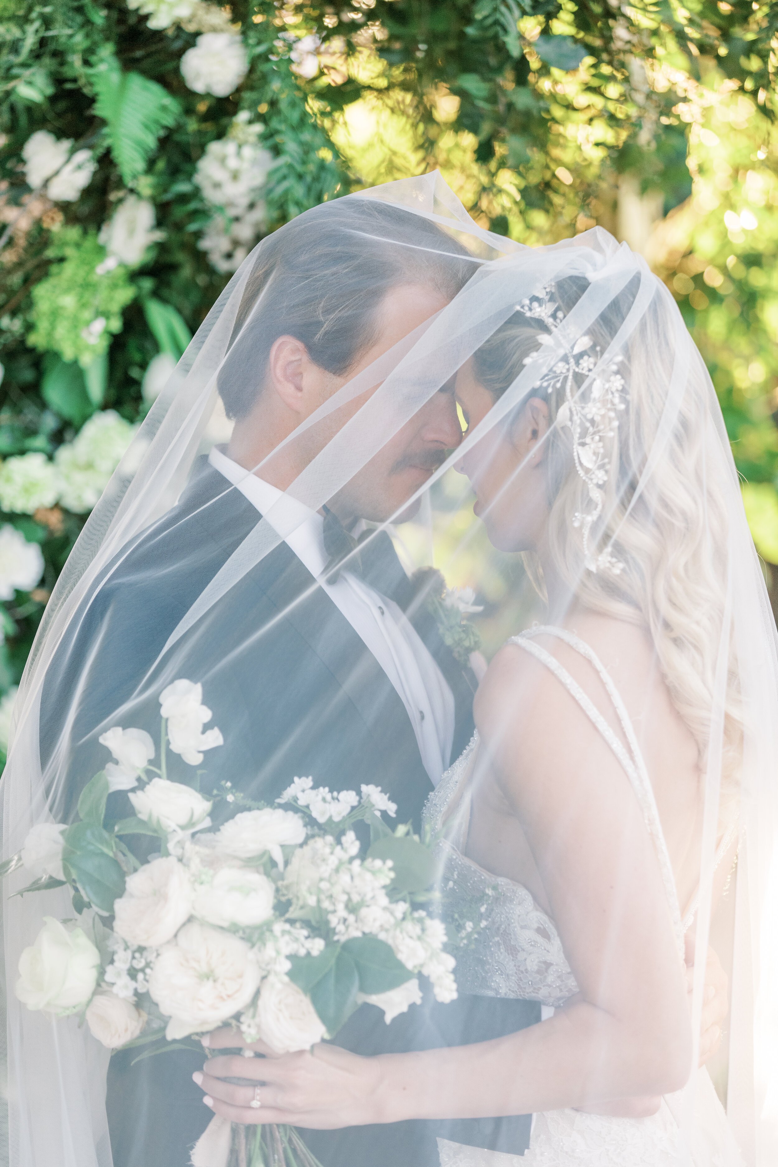 www.santabarbarawedding.com | Jocelyn &amp; Spencer | Hidden Oaks Ranch | Tyler Speier | Casi Jean | James McCarthy | Lili Bridals | Bride and Groom Kiss Under the Veil