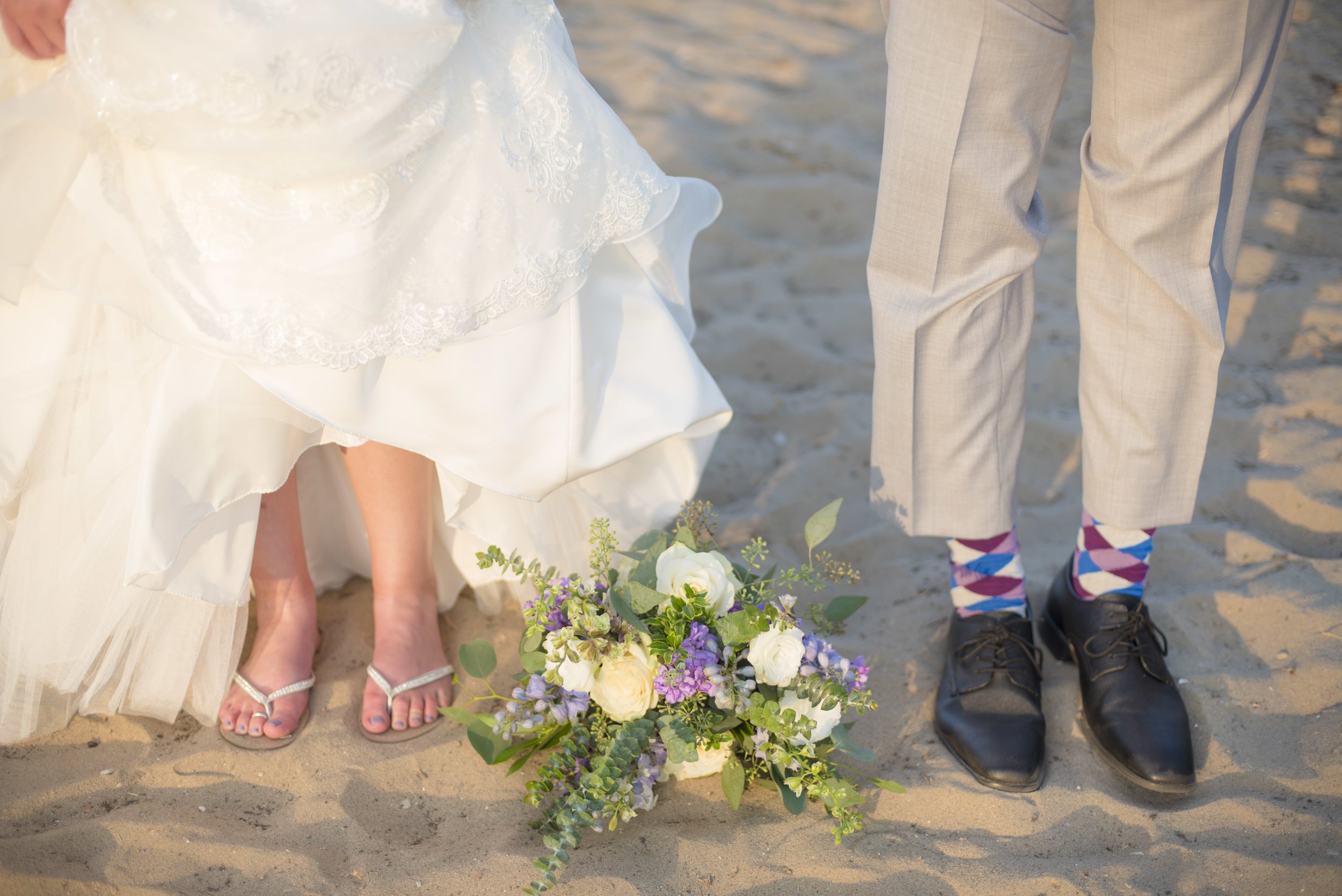www.santabarbarawedding.com | By Cherry Photography | Chase Palm Park | Bride and Groom Shoes