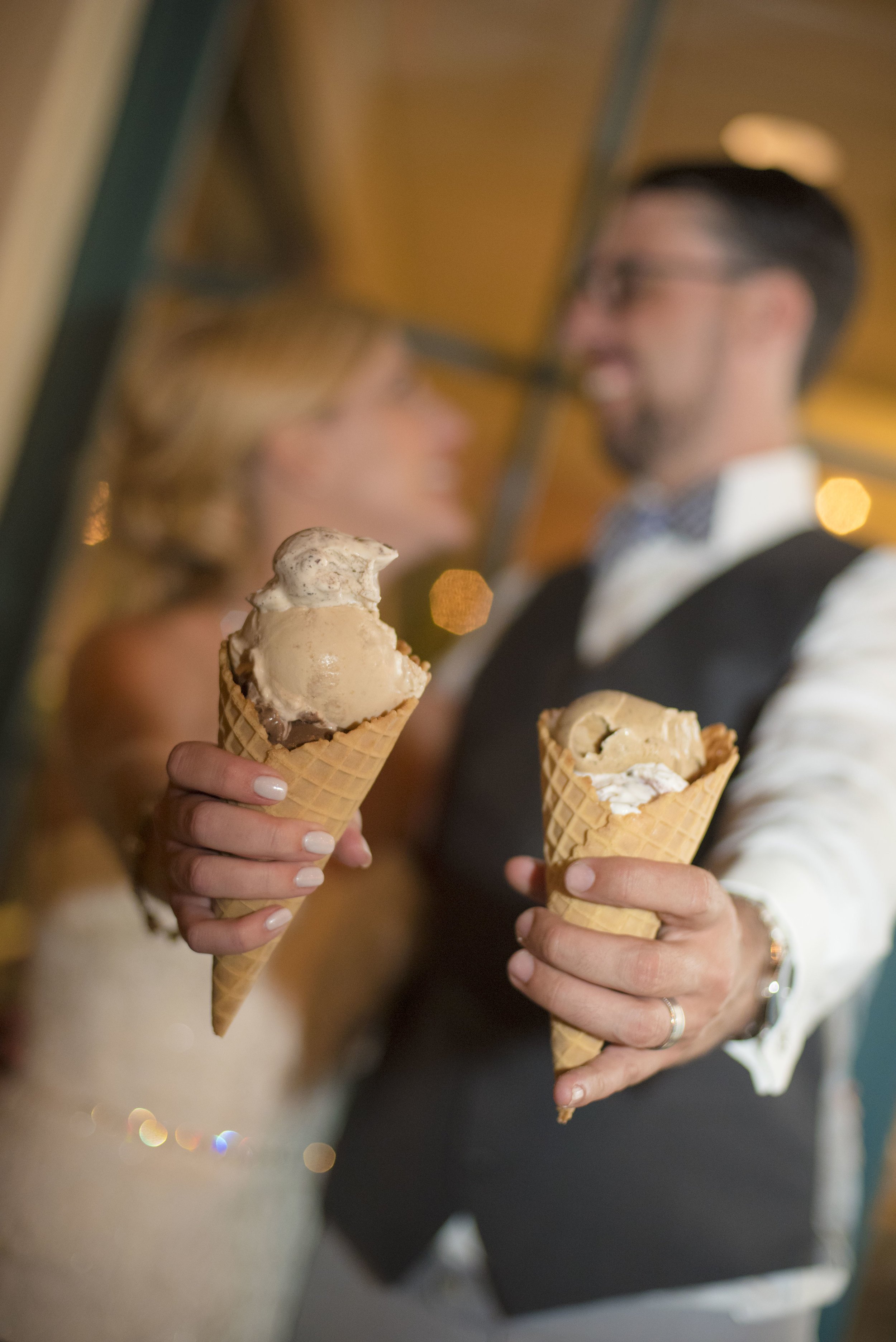 www.santabarbarawedding.com | By Cherry Photography | Chase Palm Park | Bride and Groom | Ice Cream
