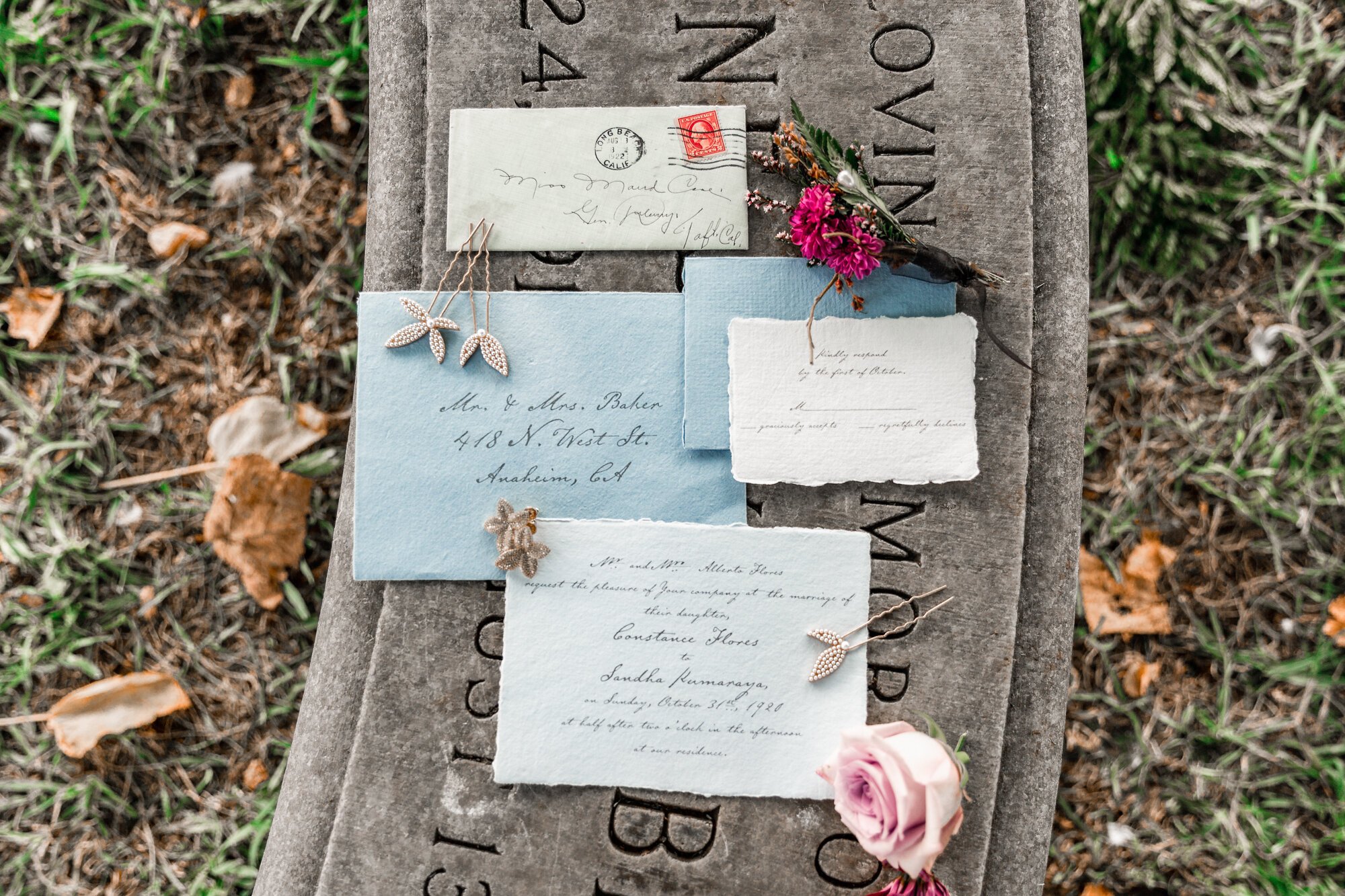 www.santabarbarawedding.com | Veils &amp; Tails Photography | The Sacred Events | Hollywood Forever Cemetery | Invitations 