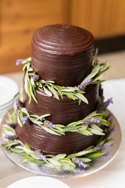 www.santabarbarawedding.com | The Little Things Bakery | Three Tier Spiral Textured Chocolate Cake