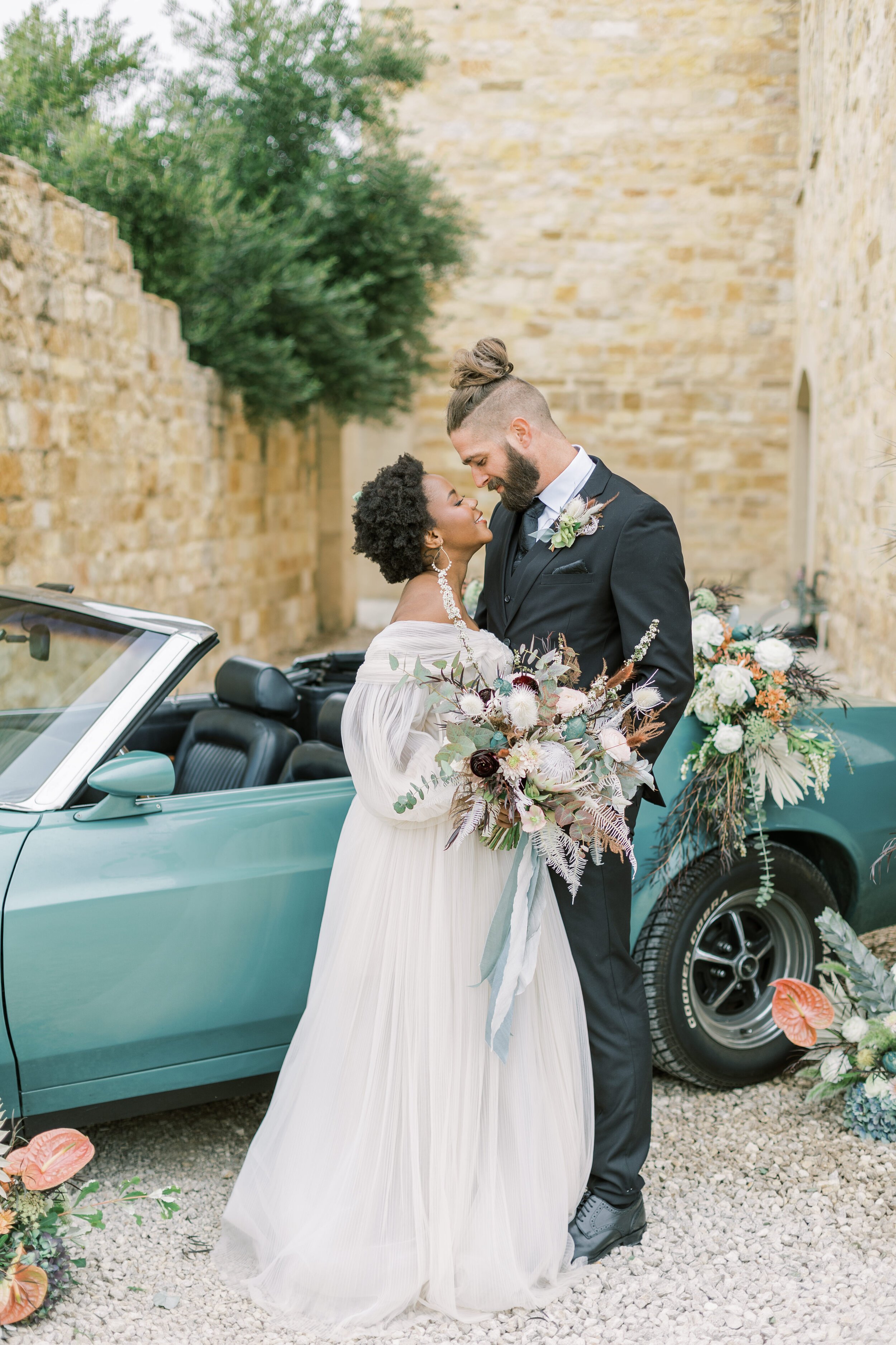 www.santabarbarawedding.com | Jocelyn &amp; Spencer | Sunstone Winery | Styled Shoots Across America | Redempta Rentals | PineStreet Florals | Styled Gowns | The Modern Groom | Couple by Car