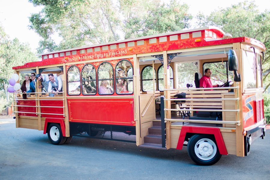 www.santabarbarawedding.com | Canary Hotel | Harmony Lynn Photography | Santa Barbara Trolley