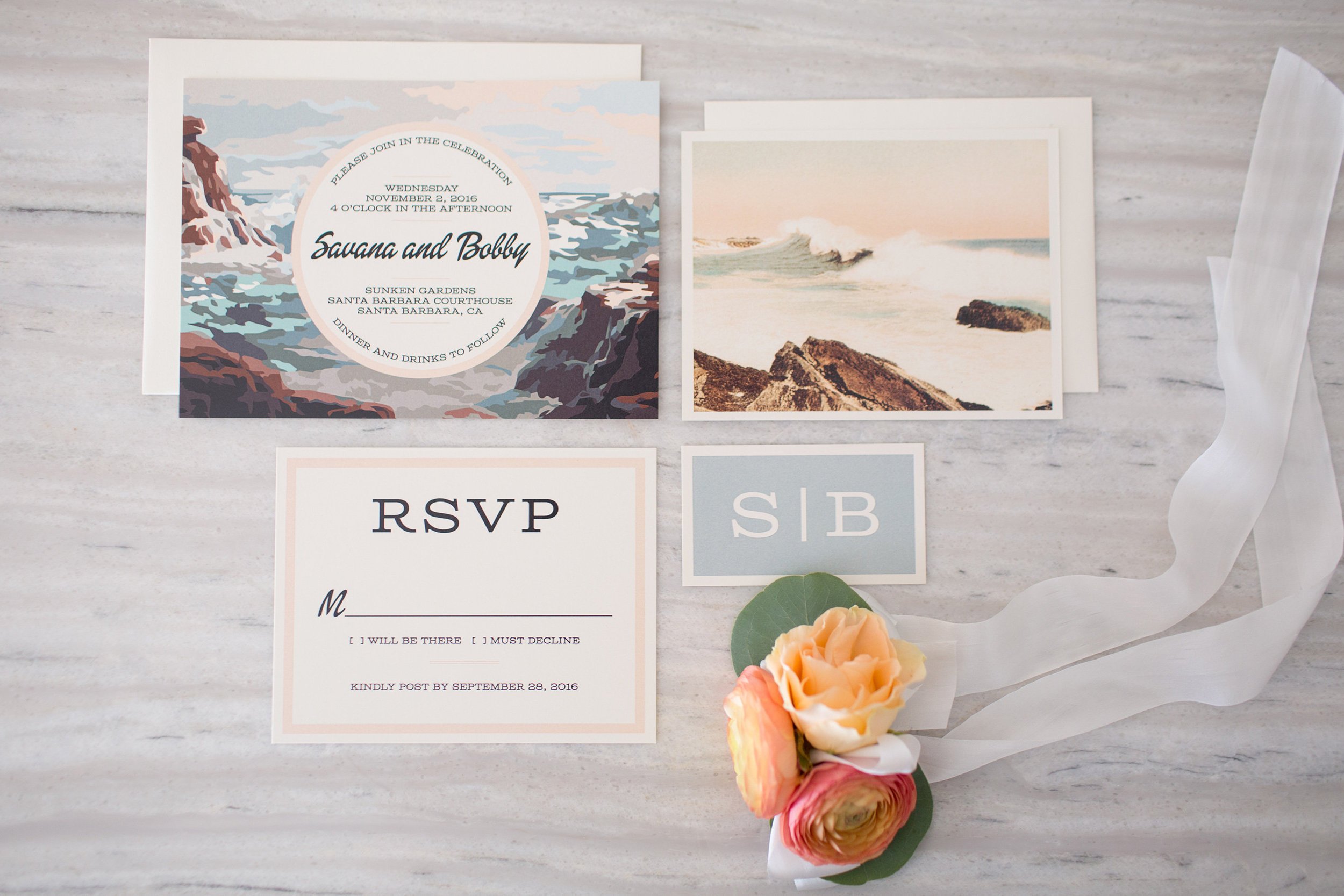 www.santabarbarawedding.com | Anna J Photography | Santa Barbara Courthouse | Wedding Invitations