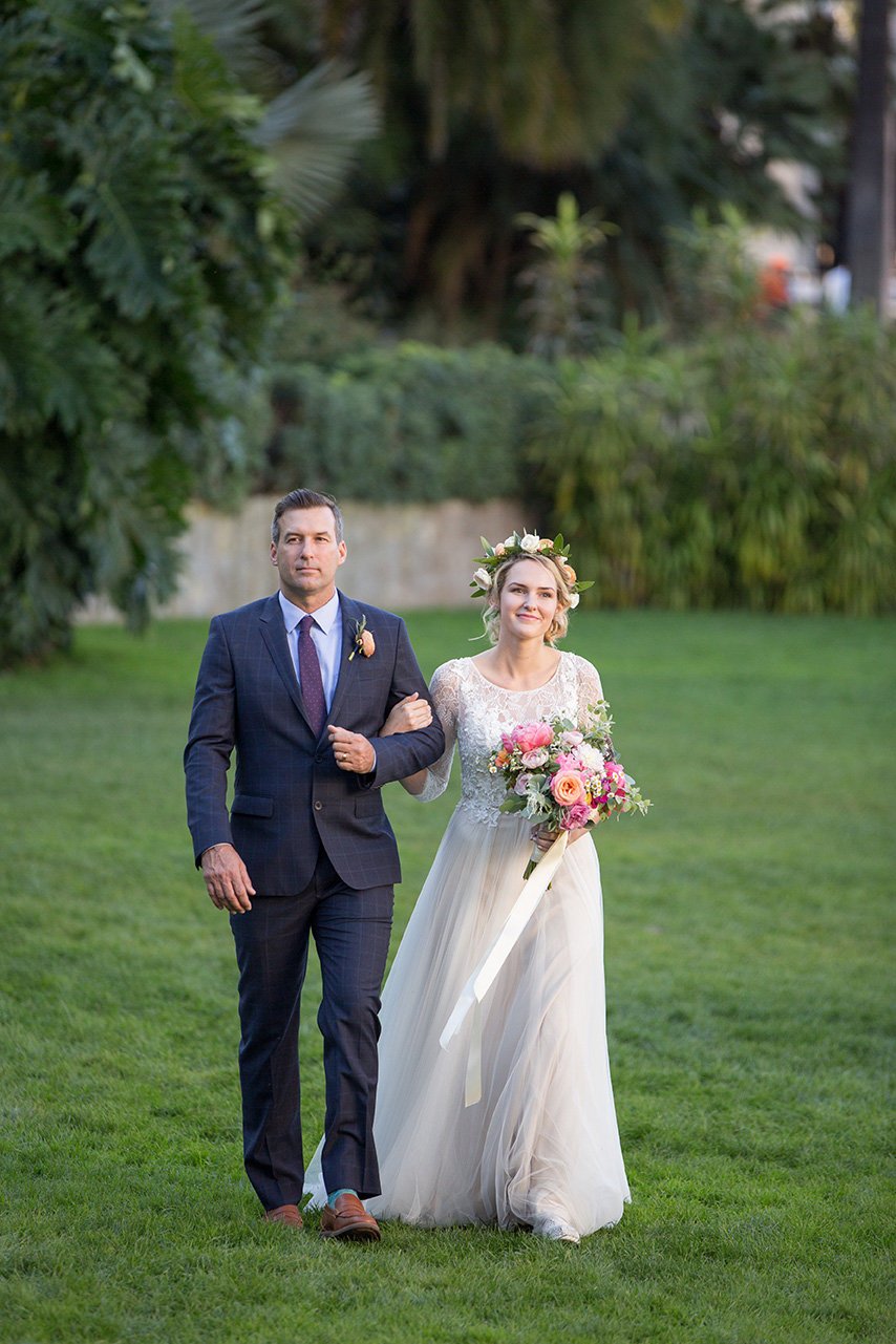 www.santabarbarawedding.com | Anna J Photography | Santa Barbara Courthouse | Bride and Father of the Bride