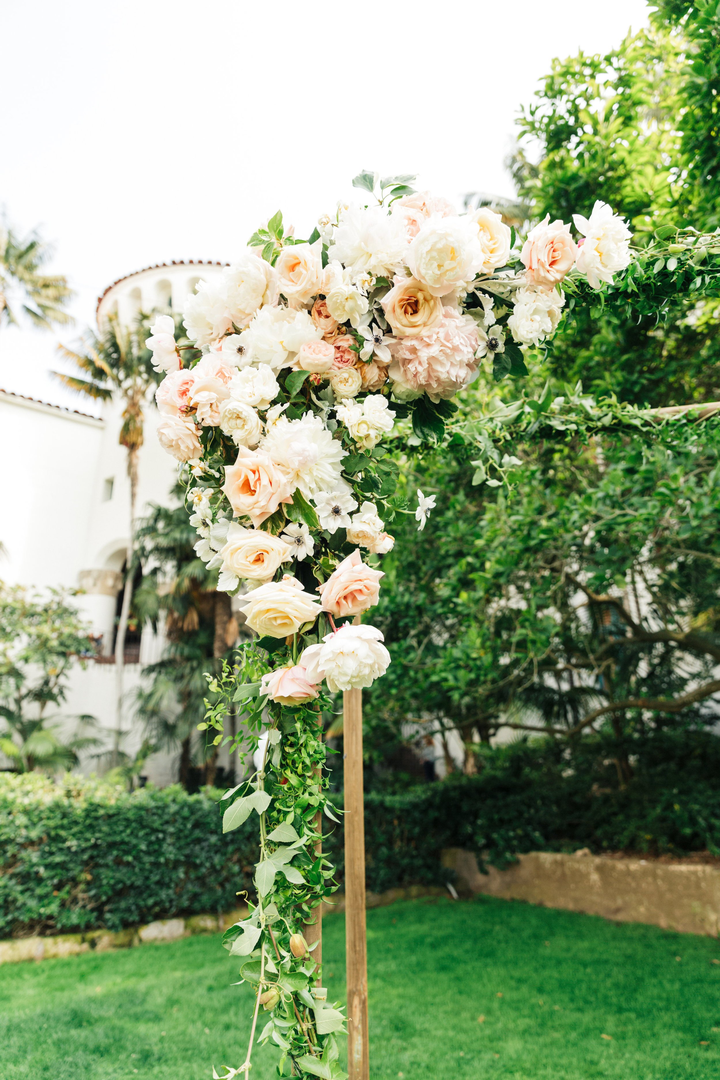 www.santabarbarawedding.com | Sanaz Photography | The Riviera Mansion | Ella and Louie | Wedding Arch