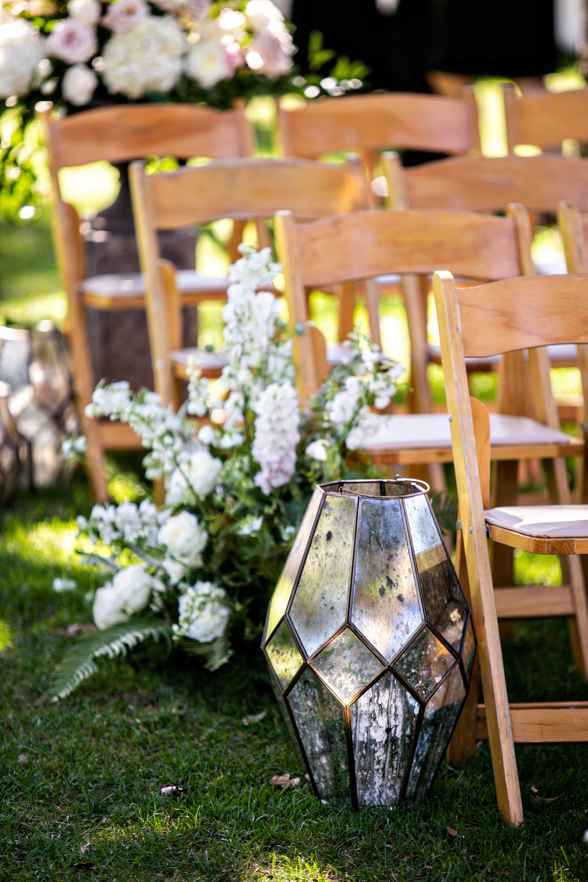 www.santabarbarawedding.com | Laurie Bailey Photography | Cody Floral Design | Unique Lantern in Ceremony Aisle