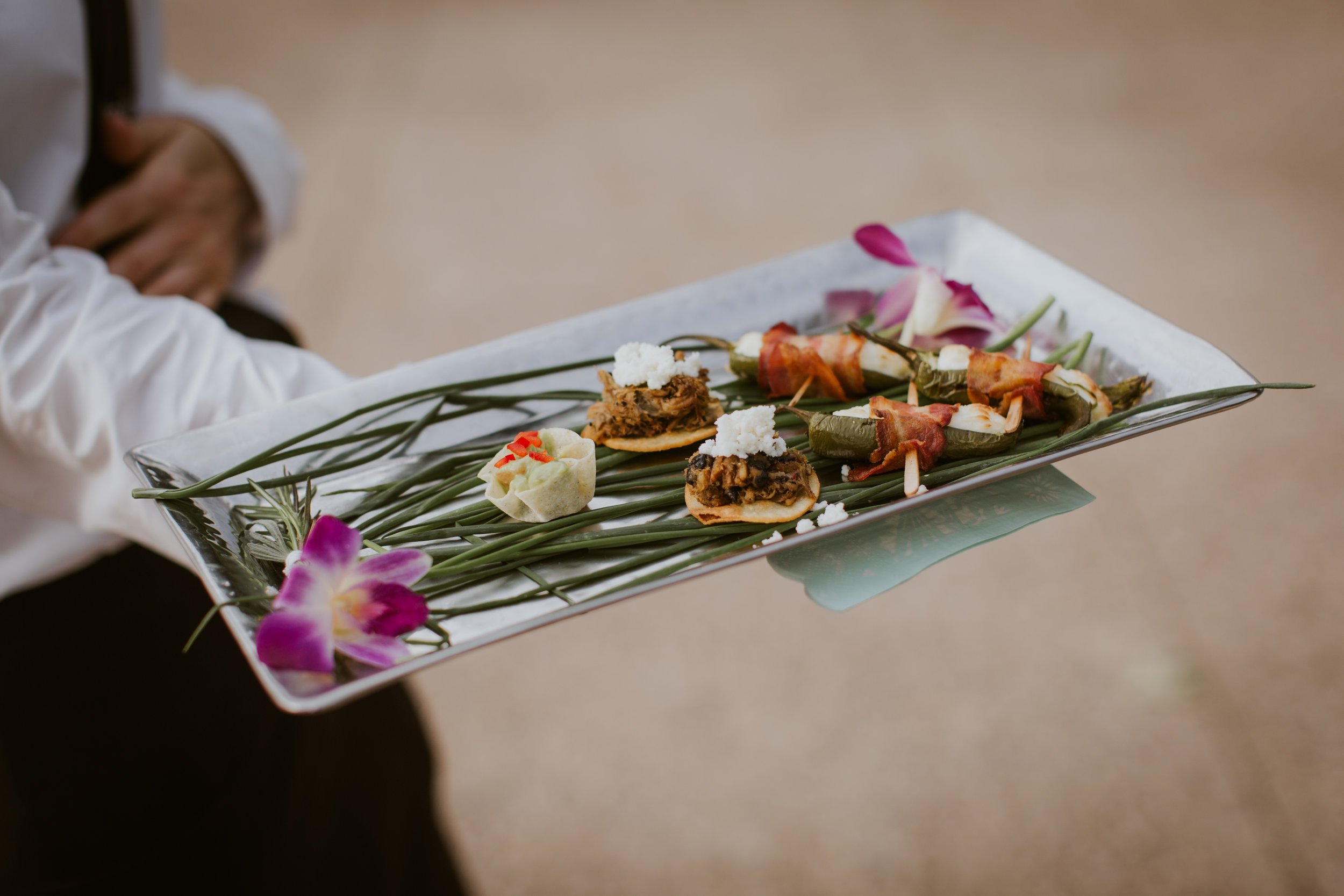 www.santabarbarawedding.com | Burgundy Blue | Ventura Rentals | Fleur De Rye | Catering Connection | Mexican-Inspired Hors D’Oeuvres for Guests