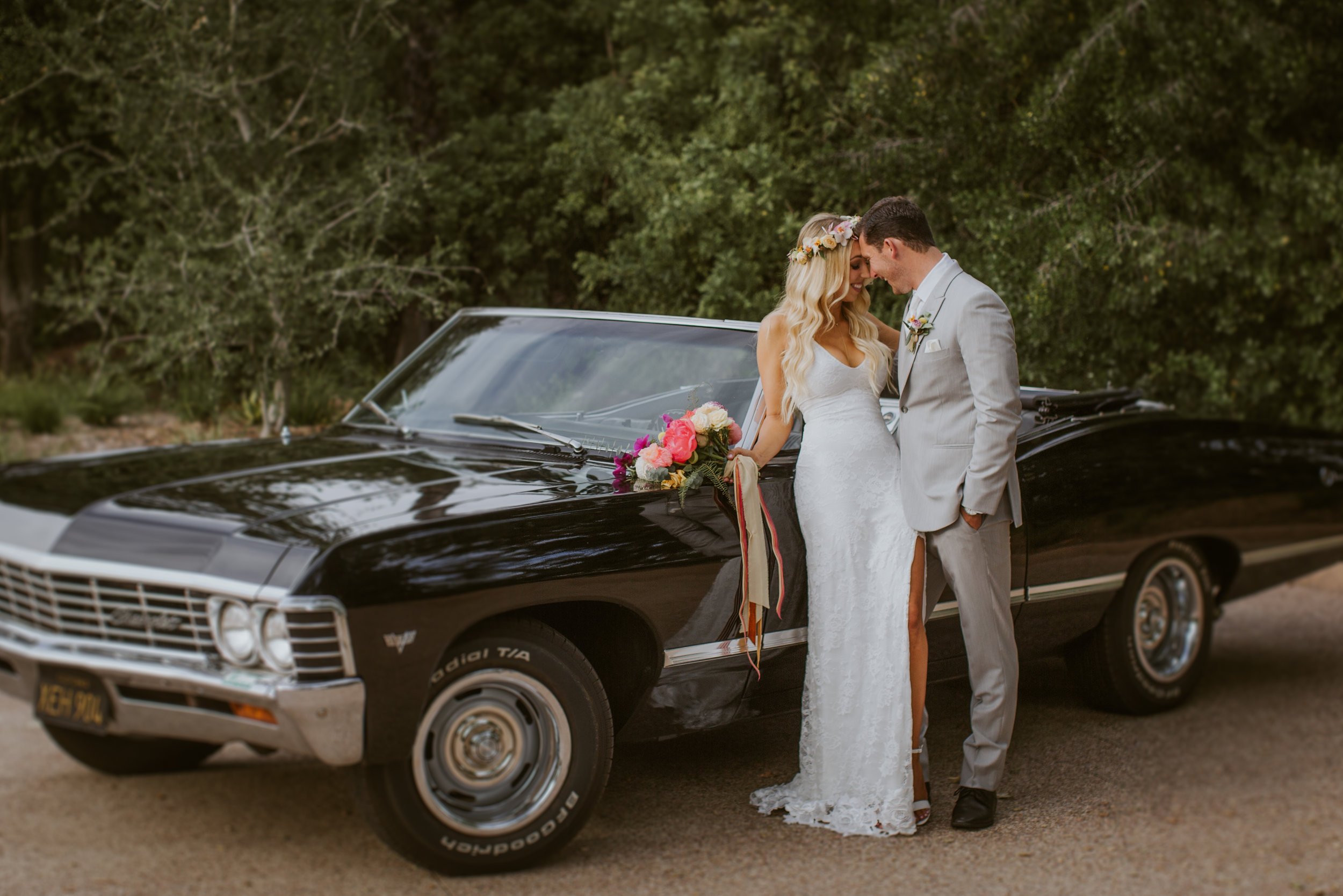 www.santabarbarawedding.com | Burgundy Blue | Ventura Rentals | Fleur De Rye | Casey Robinson Makeup | Bride and Groom and Their Stylish Ride