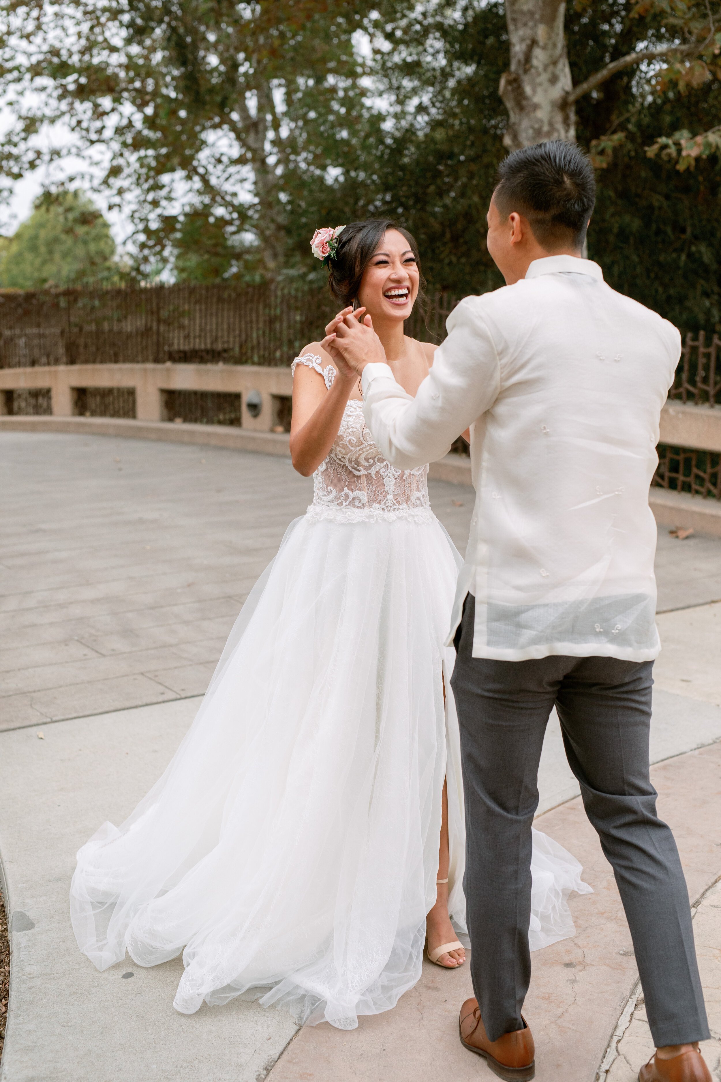 www.santabarbarawedding.com | Events by Fran | Chase Palm Park | Anna Delores Photography | Tangled Lotus | Mila Bridal | Joel Sebastian | Pineapple Industries | Bride and Groom First Look