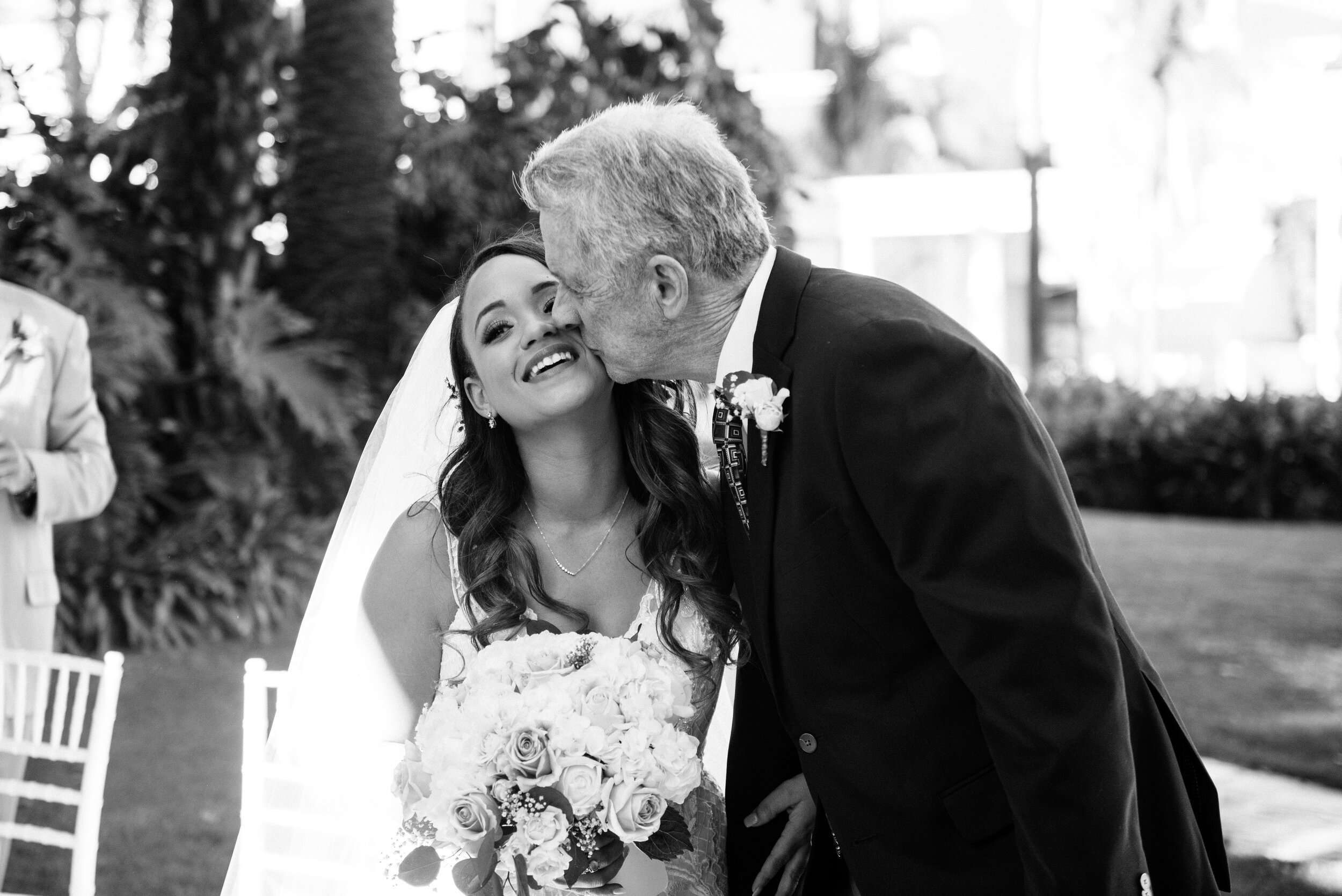 www.santabarbarawedding.com | ByCherry Photography | Santa Barbara Courthouse | Kaycee Dirkse | Ceremonies by Nanette | Santa Barbara Hair &amp; Makeup | Bride Kisses Her Dad