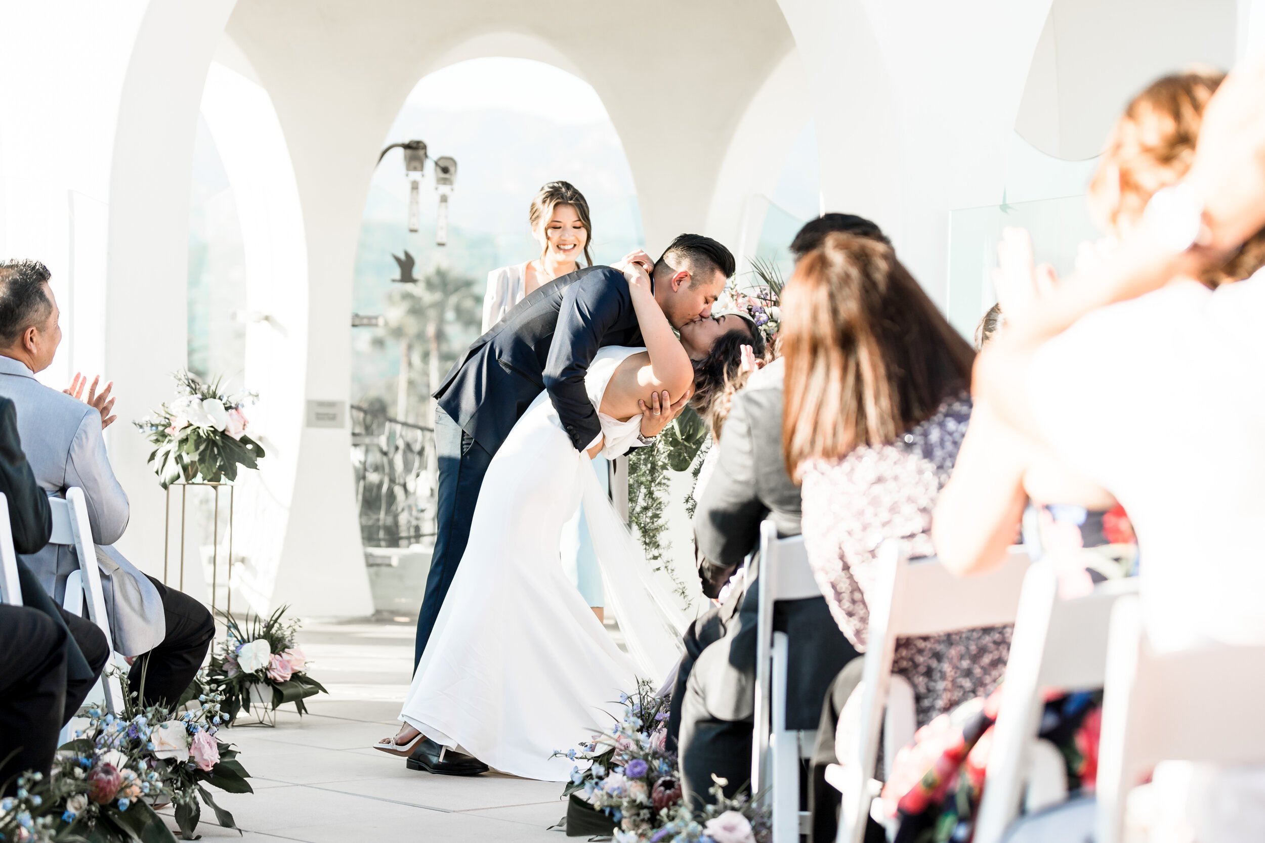 www.santabarbarawedding.com | MOXI | Justin Element | Chiellebrate Events | Grassroots Florals | Ventura Rentals | The Couple’s First Kiss