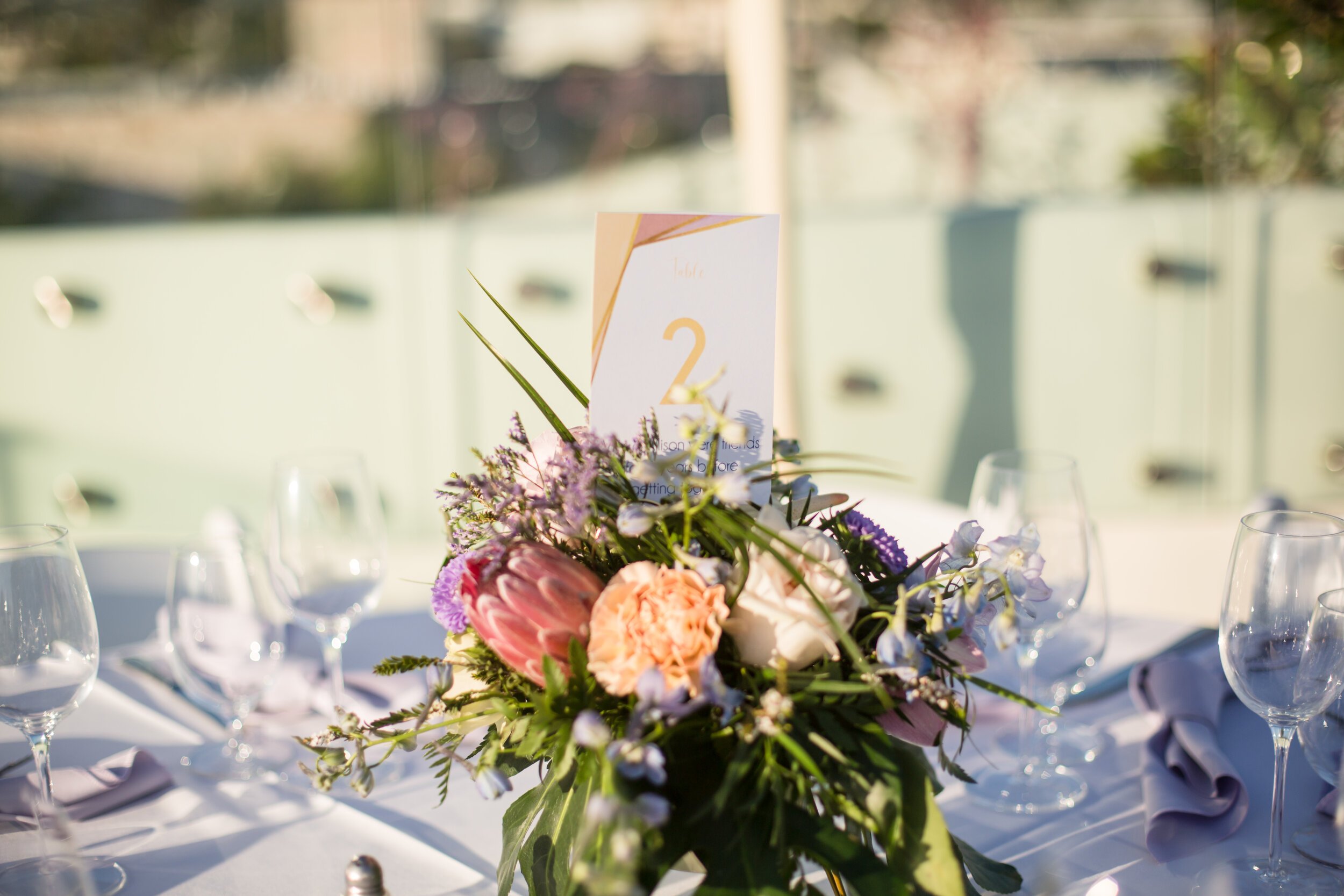 www.santabarbarawedding.com | MOXI | Justin Element | Chiellebrate Events | Grassroots Florals | Ventura Rentals | DJ’s California Catering | Reception Table Numbers and Centerpieces 