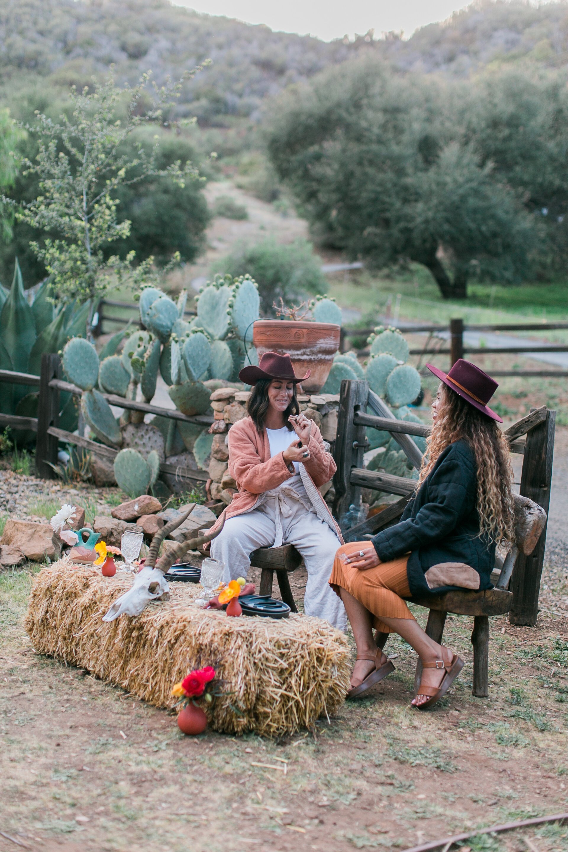 www.santabarbarawedding.com | Prospector Ranch | Esteban Leyva Photography | Coordination by Casanova | Femme Lune Designs | Tigerowl | ErinBrittany Hats | Ang Chills | Models Smoking