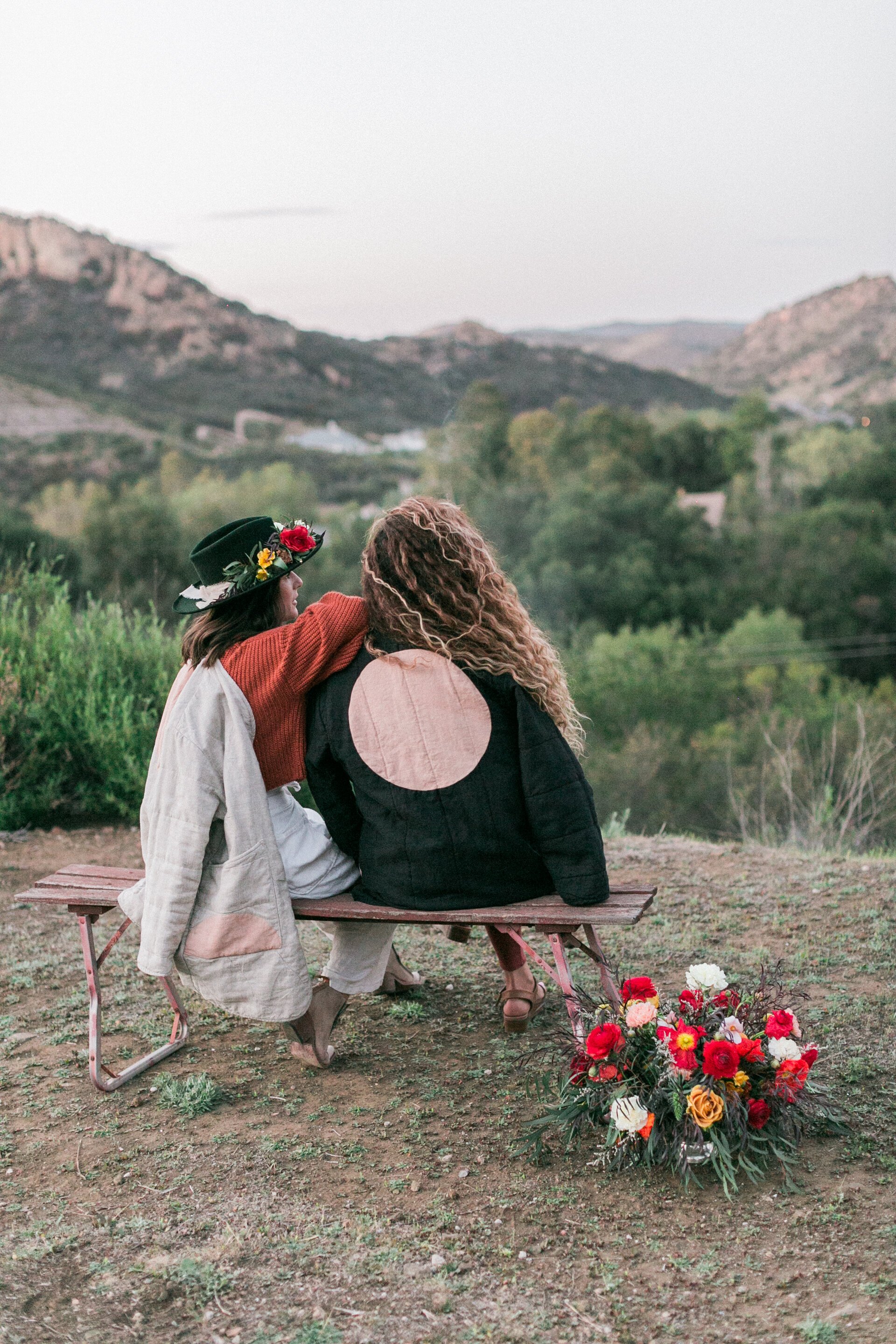 www.santabarbarawedding.com | Prospector Ranch | Esteban Leyva Photography | Coordination by Casanova | Ang Chill | Tigerowl | ErinBrittany Hats | Femme Lune Designs | Models Looking at the View